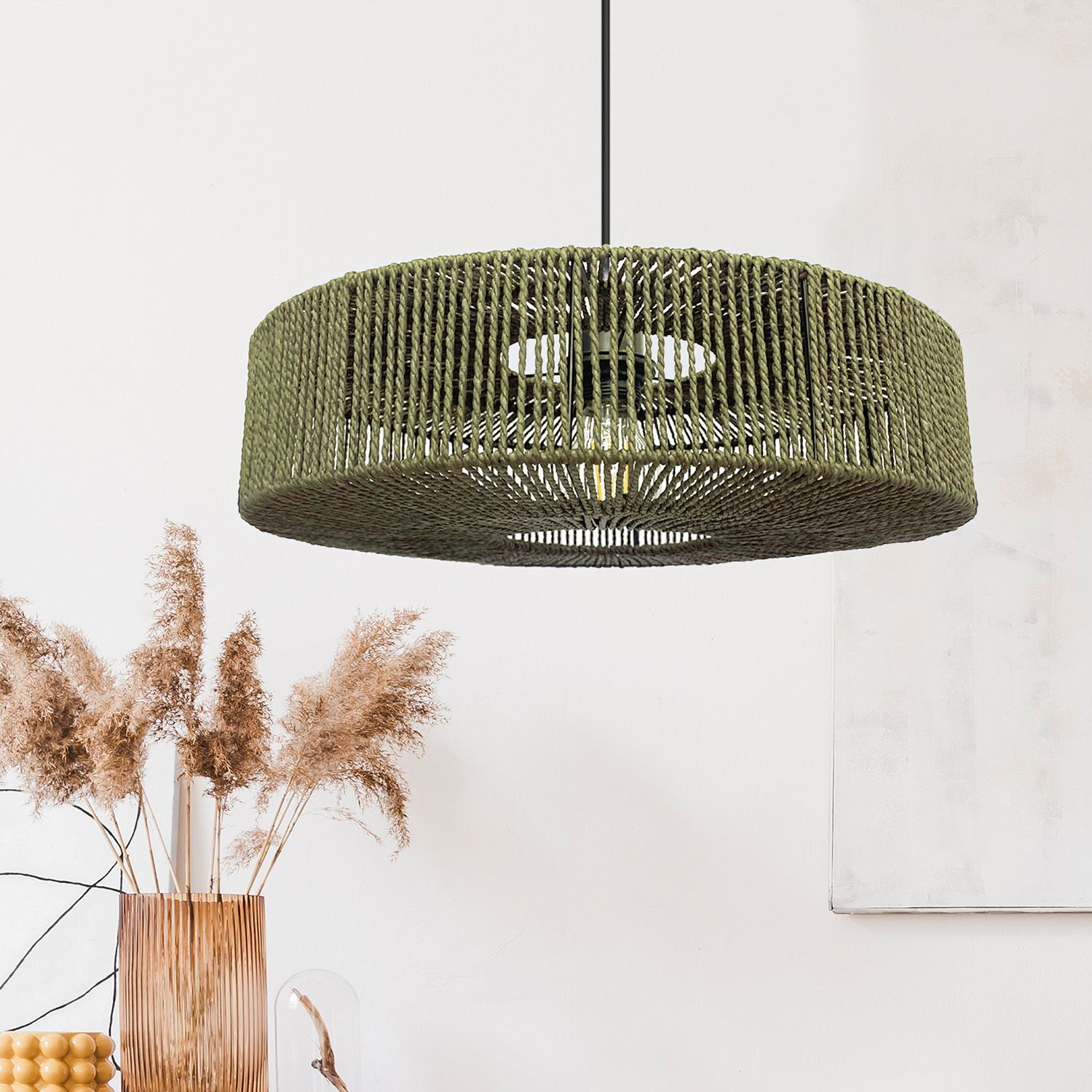 Toolight Boho pakabinamas šviestuvas APP1296-1CP Žalias aprašymas - Prekės nuotrauka