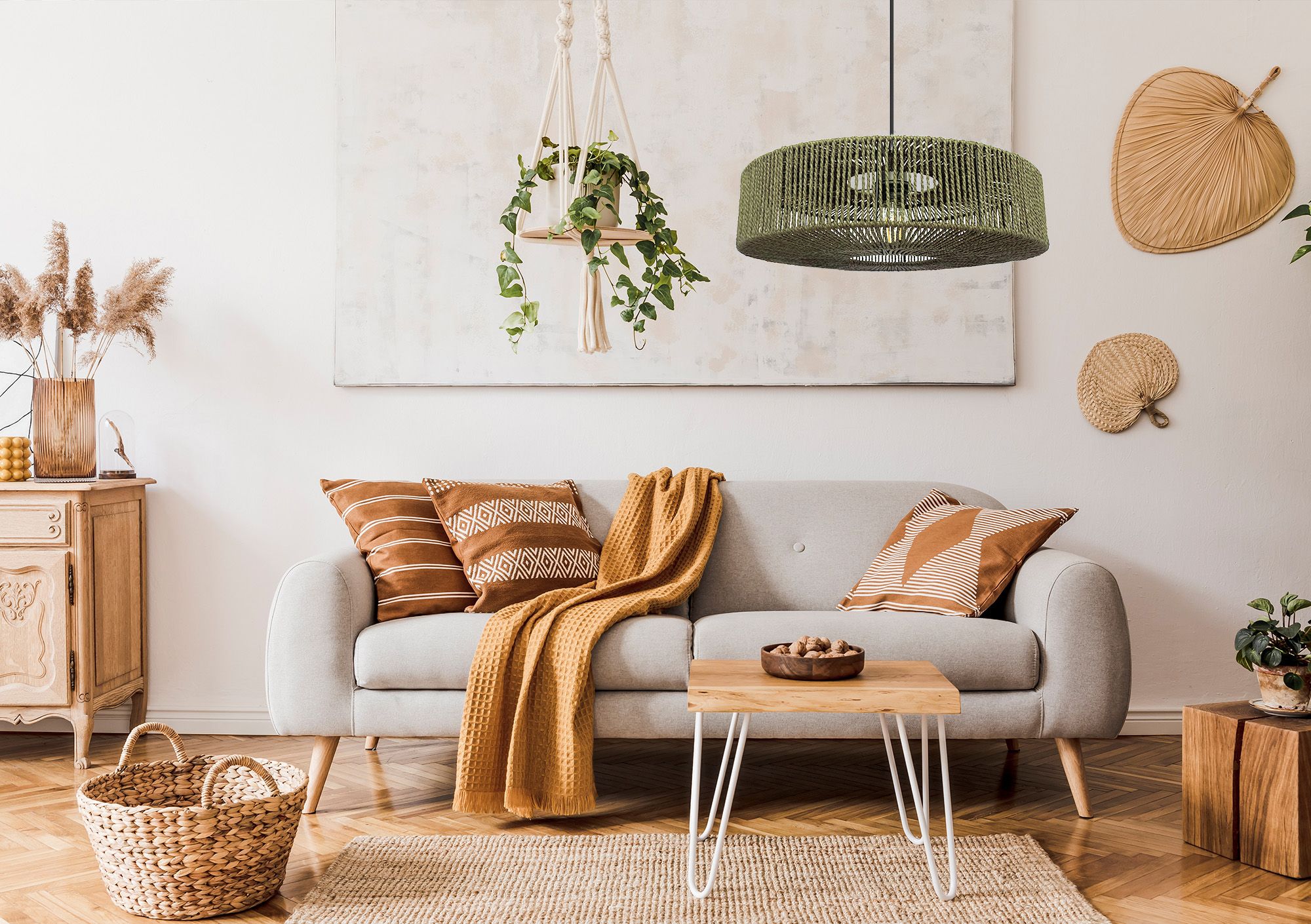 Toolight Boho pakabinamas šviestuvas APP1296-1CP Žalias aprašymas - Prekės nuotrauka
