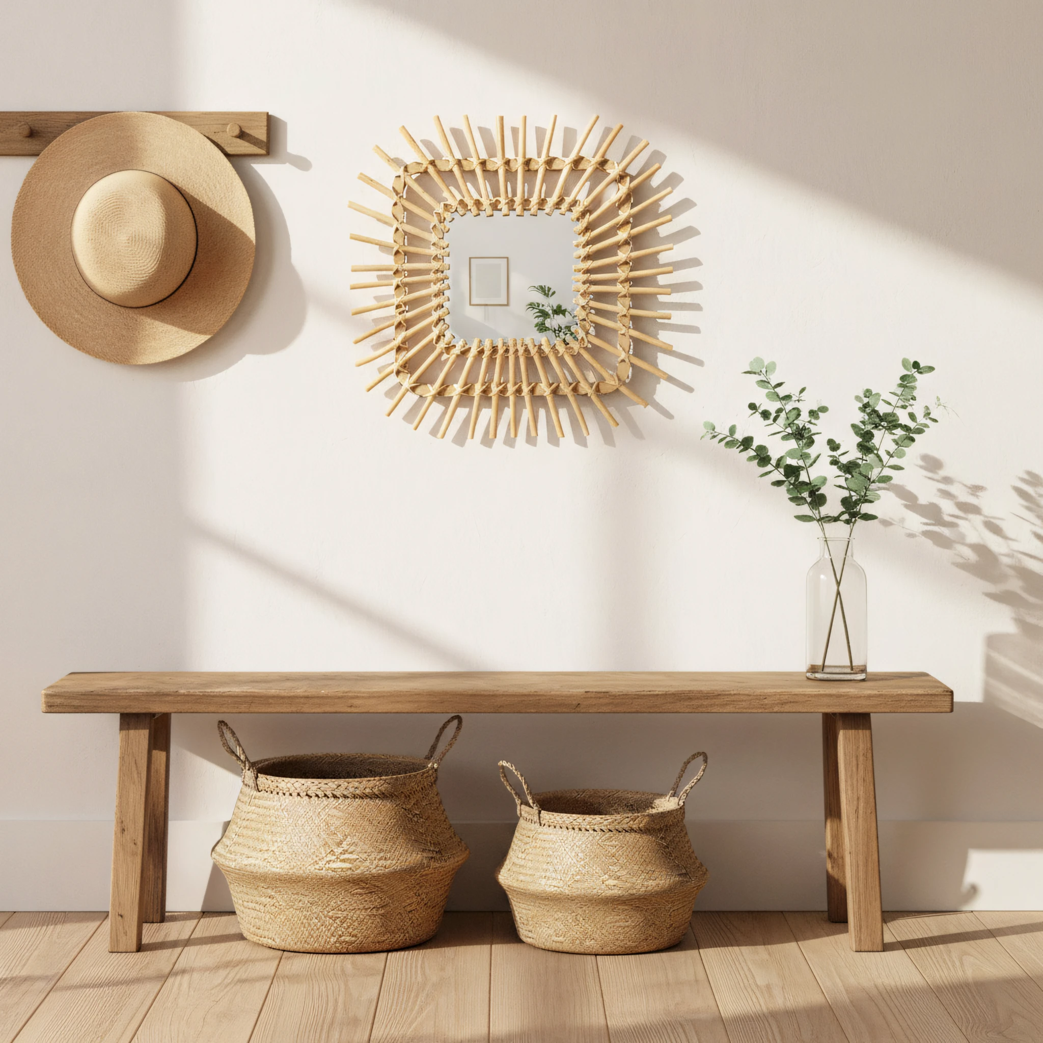 Tutumi Boho sieninis veidrodis 45CM QDJ071 aprašymas - Prekės nuotrauka