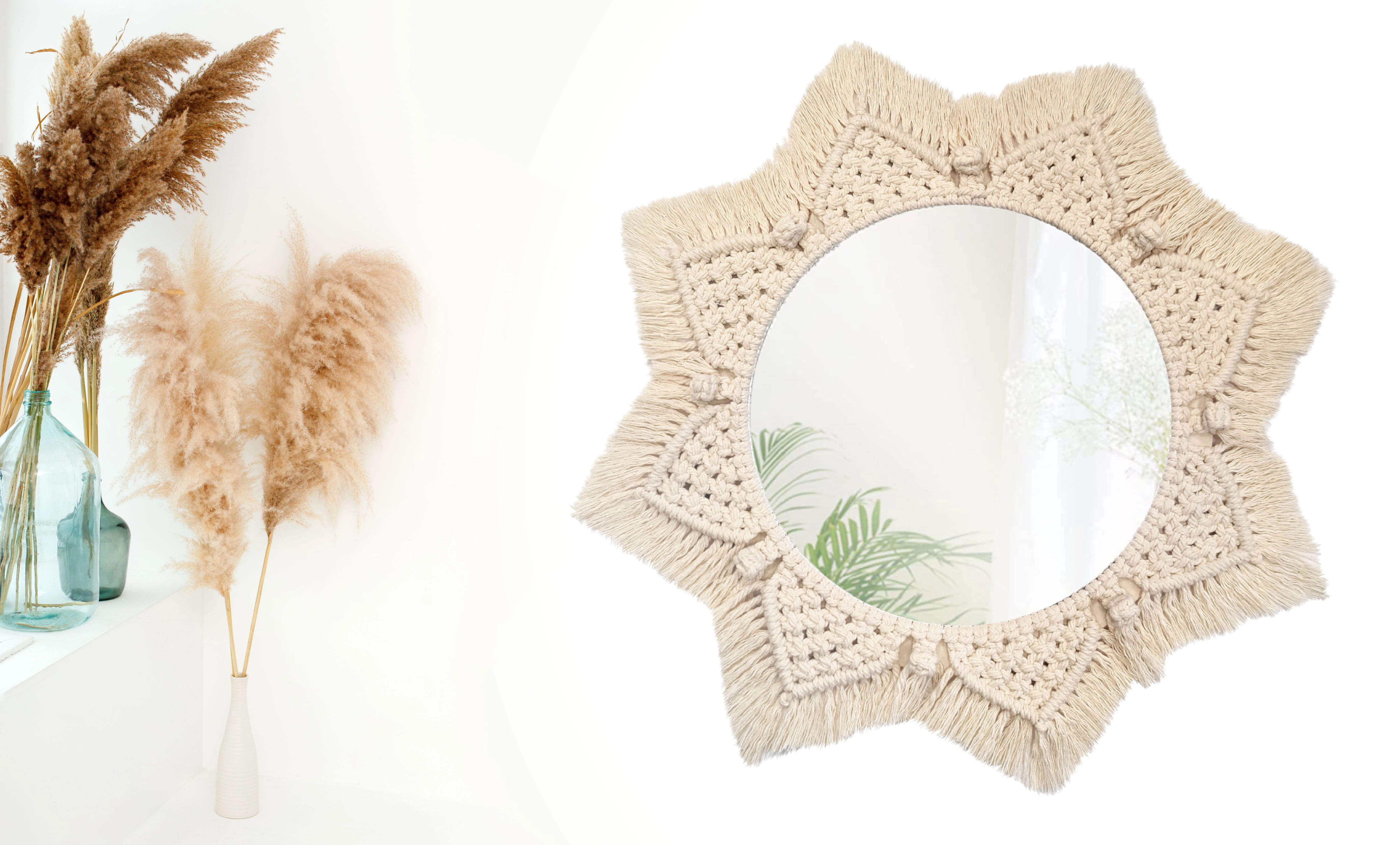 Tutumi Boho sieninis veidrodis 53CM 322048 aprašymas - Prekės nuotrauka