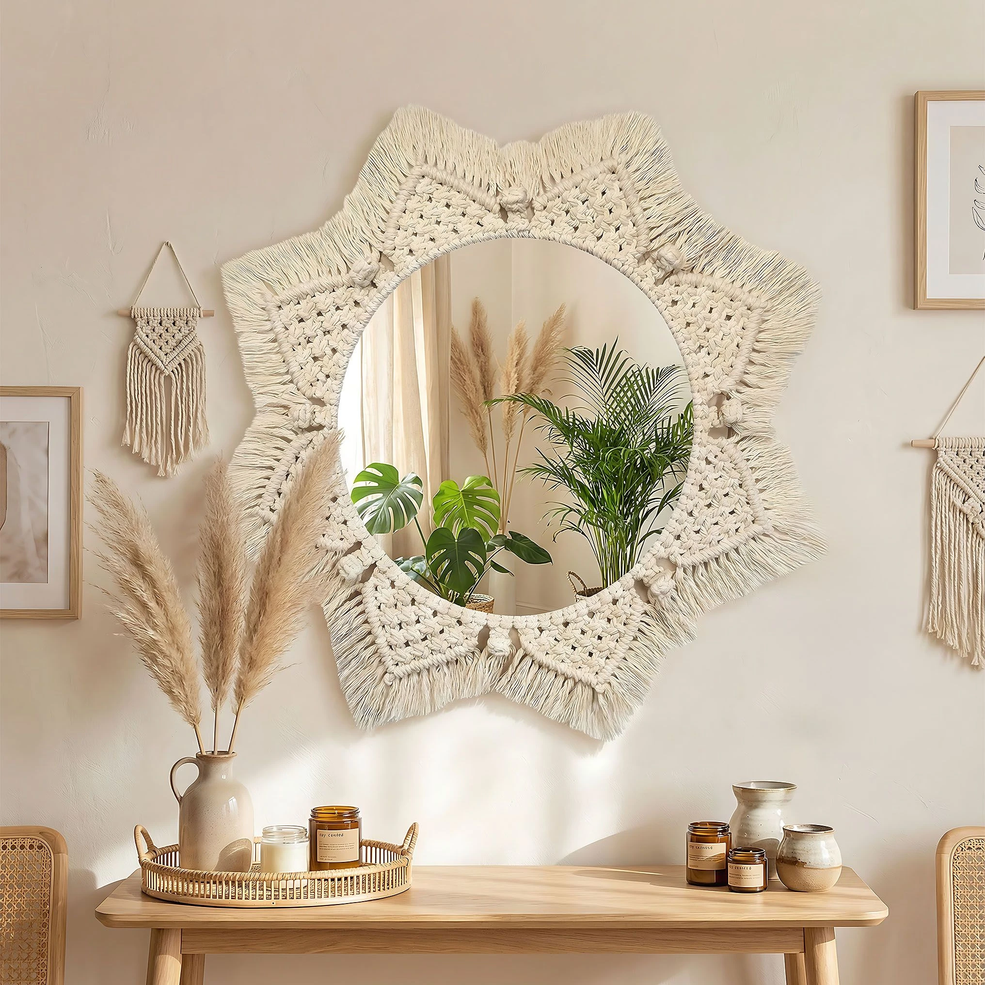 Tutumi Boho sieninis veidrodis 53CM 322048 aprašymas - Prekės nuotrauka