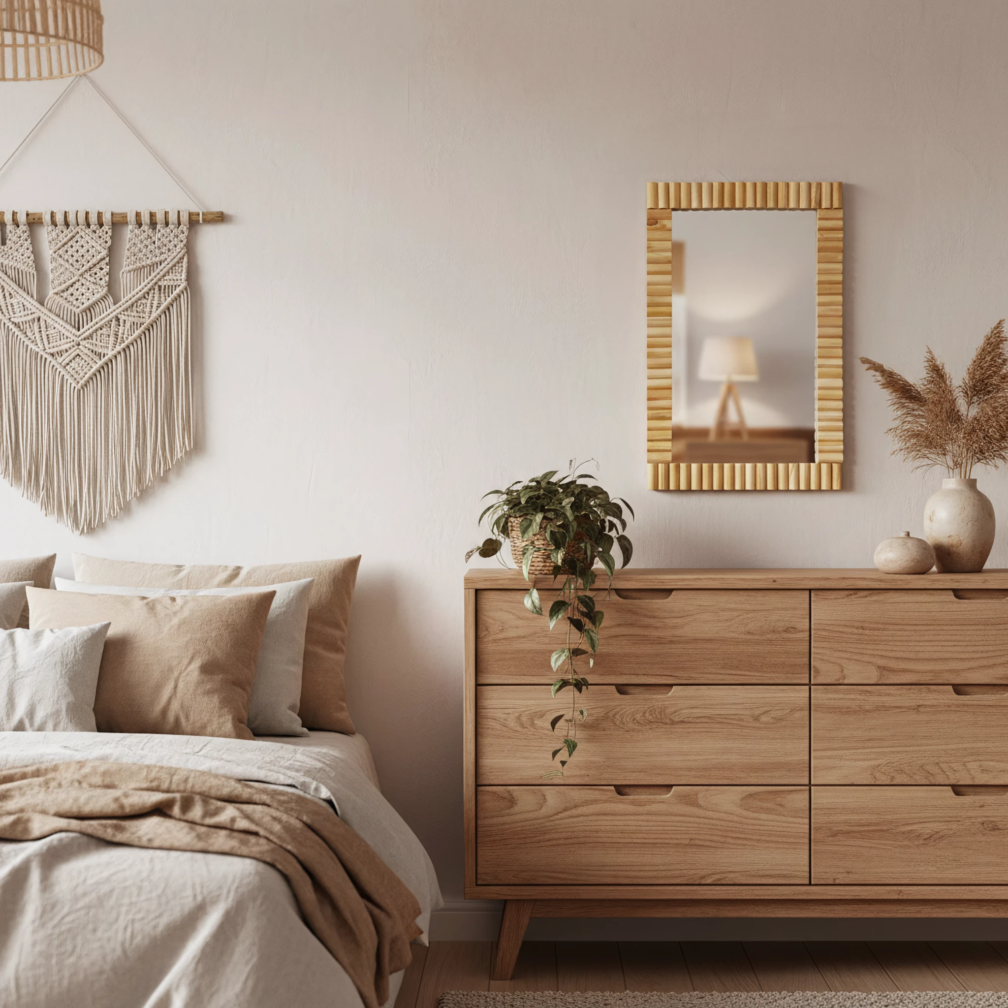 Tutumi Boho sieninis veidrodis 55CM KLNA-MR01 aprašymas - Prekės nuotrauka