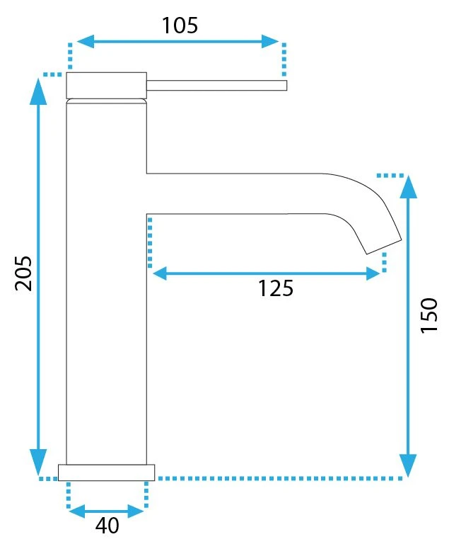 rea CLIF MAT Juodas praustuvo čiaupas LOW aprašymas - Prekės nuotrauka