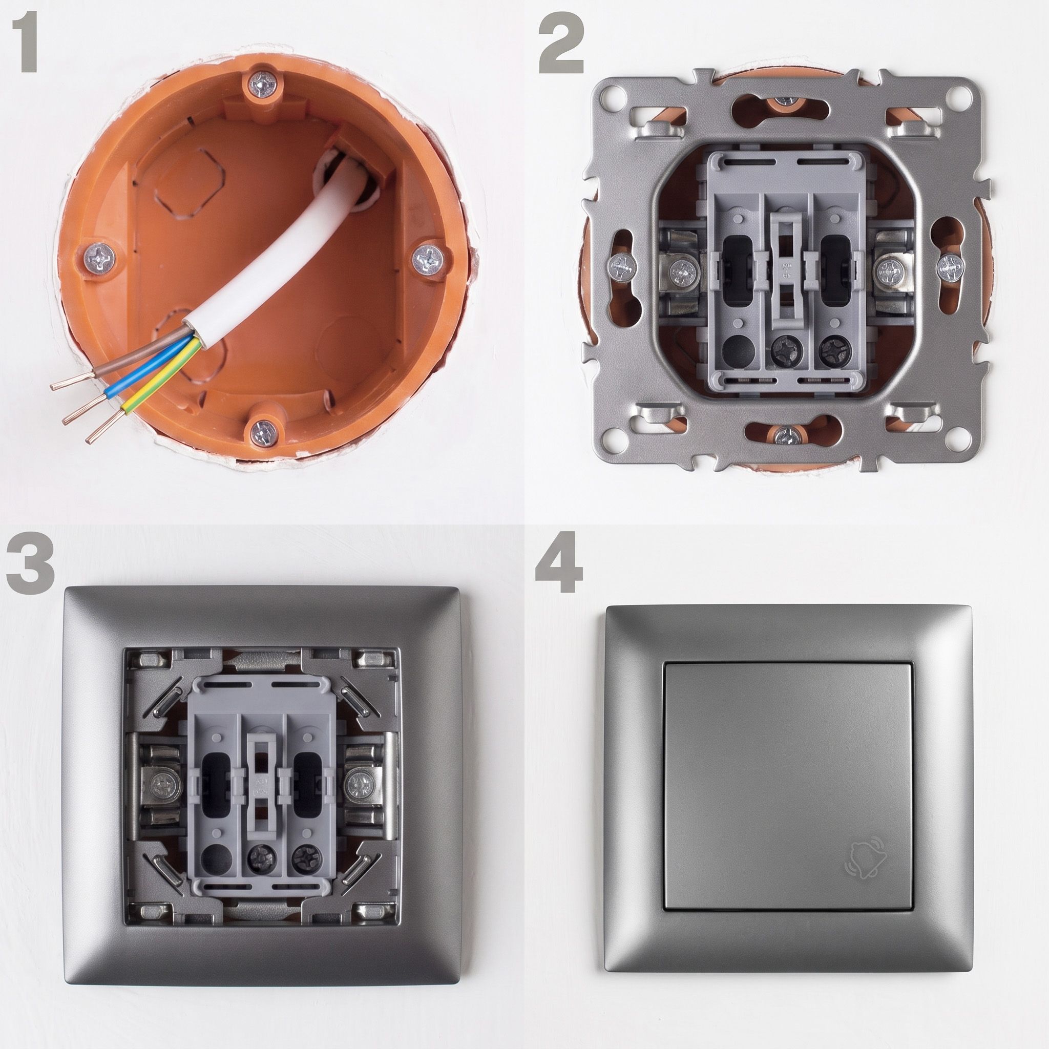 Toolight Durų Skambučio Mygtukas Oste Jnh008-w Pilkas aprašymas - Prekės nuotrauka