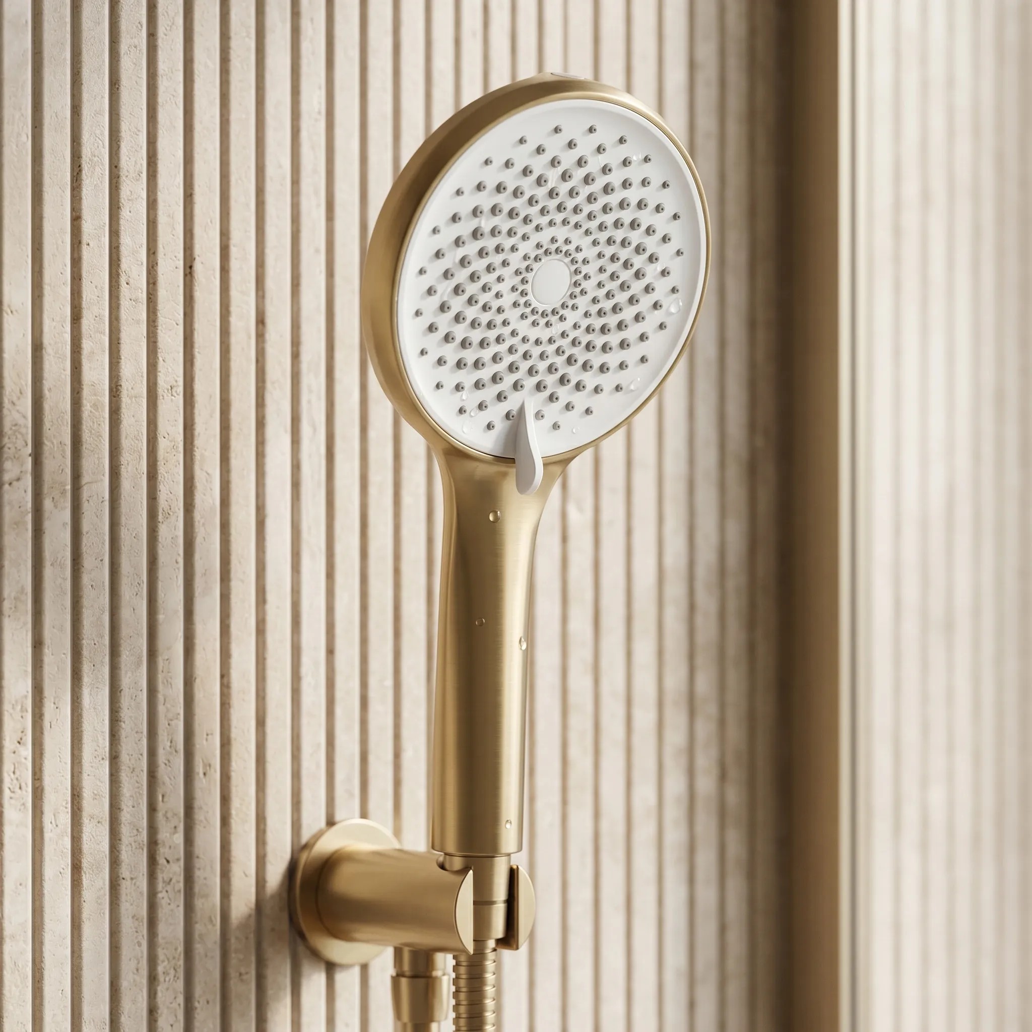 Dušo galvutė Rea JS-020 BRUSH GOLD aprašymas - Prekės nuotrauka