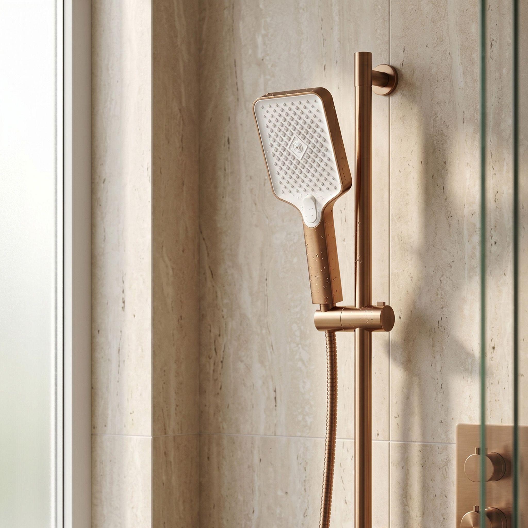 Dušo galvutė Rea JS-031 BRUSH COPPER aprašymas - Prekės nuotrauka