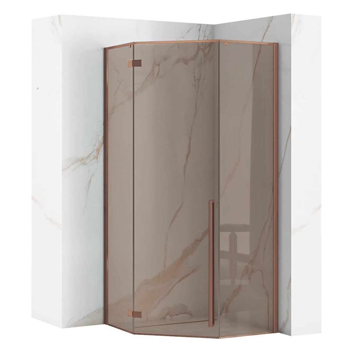 rea Dušo Kabina Diamond 90x90 Copper Be dušo padėklo aprašymas - Prekės nuotrauka