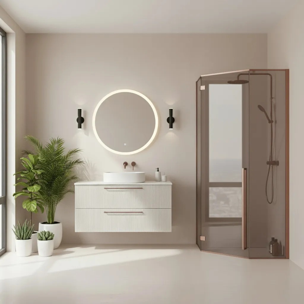 rea Dušo kabina DIAMOND 90x90 COPPER BRUSH aprašymas - Prekės nuotrauka
