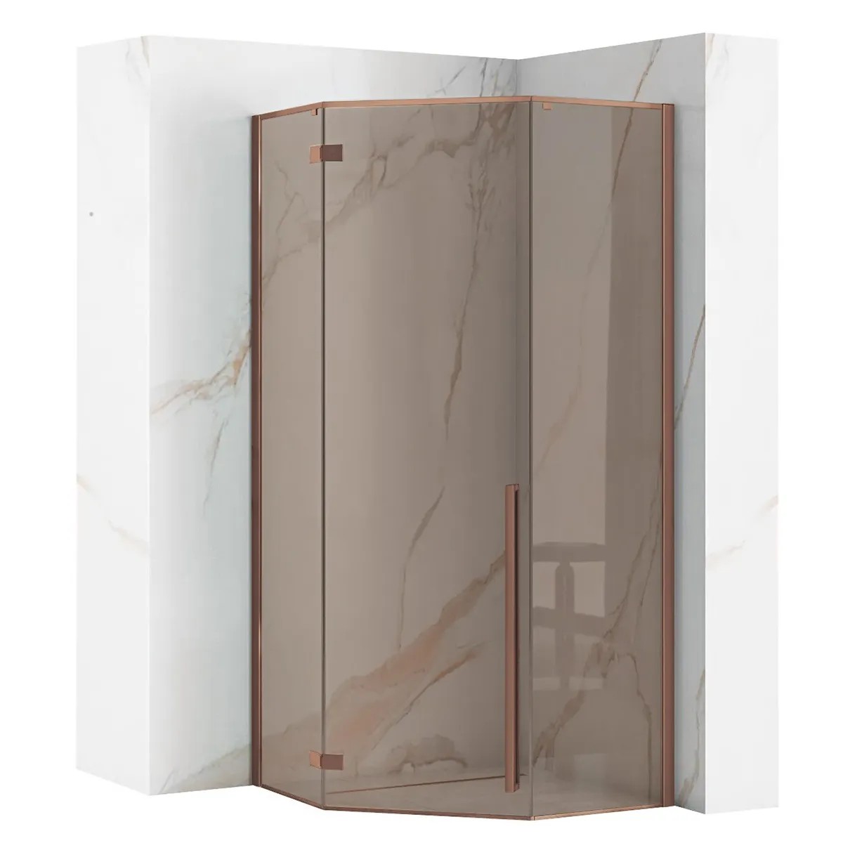 rea Dušo kabina DIAMOND 90x90 COPPER BRUSH aprašymas - Prekės nuotrauka