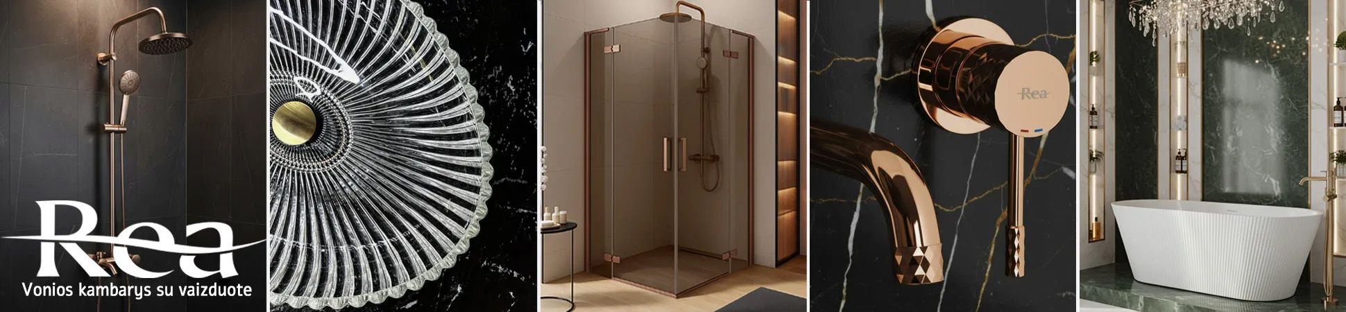Dušo Komplektas Rea Rivo Juodas aprašymas - Prekės nuotrauka