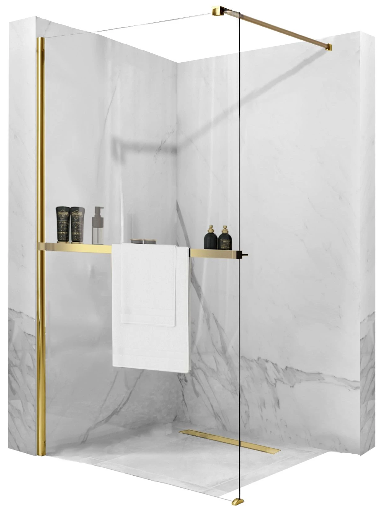 Dušo siena Rea Aero Gold N 110 Walk In + EVO aprašymas - Prekės nuotrauka