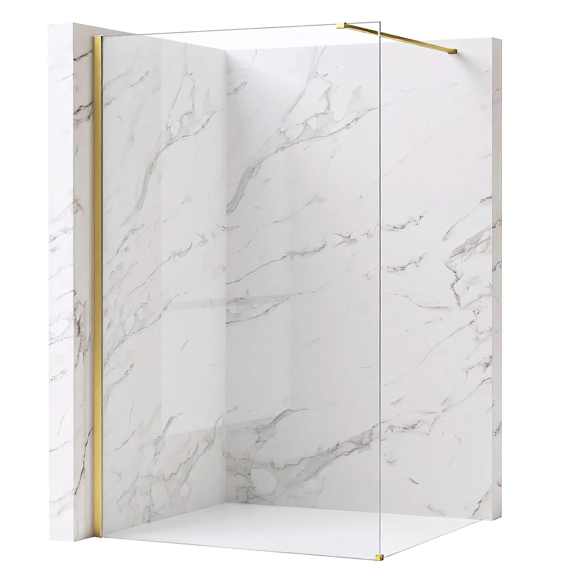 Dušo siena Rea Flexi Transparent / Gold 110 aprašymas - Prekės nuotrauka