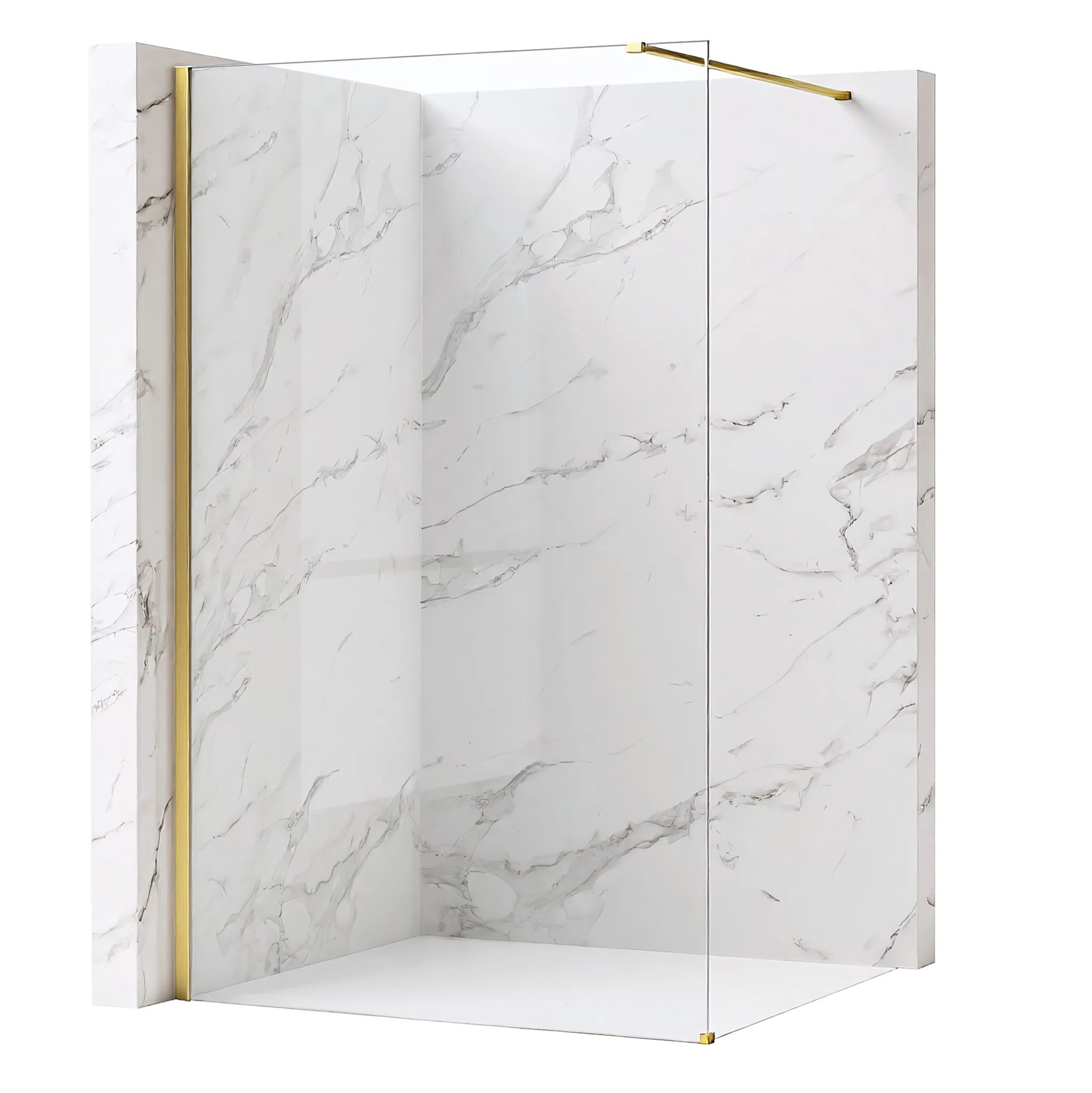 Dušo siena Rea Flexi Transparent / Gold 90 aprašymas - Prekės nuotrauka