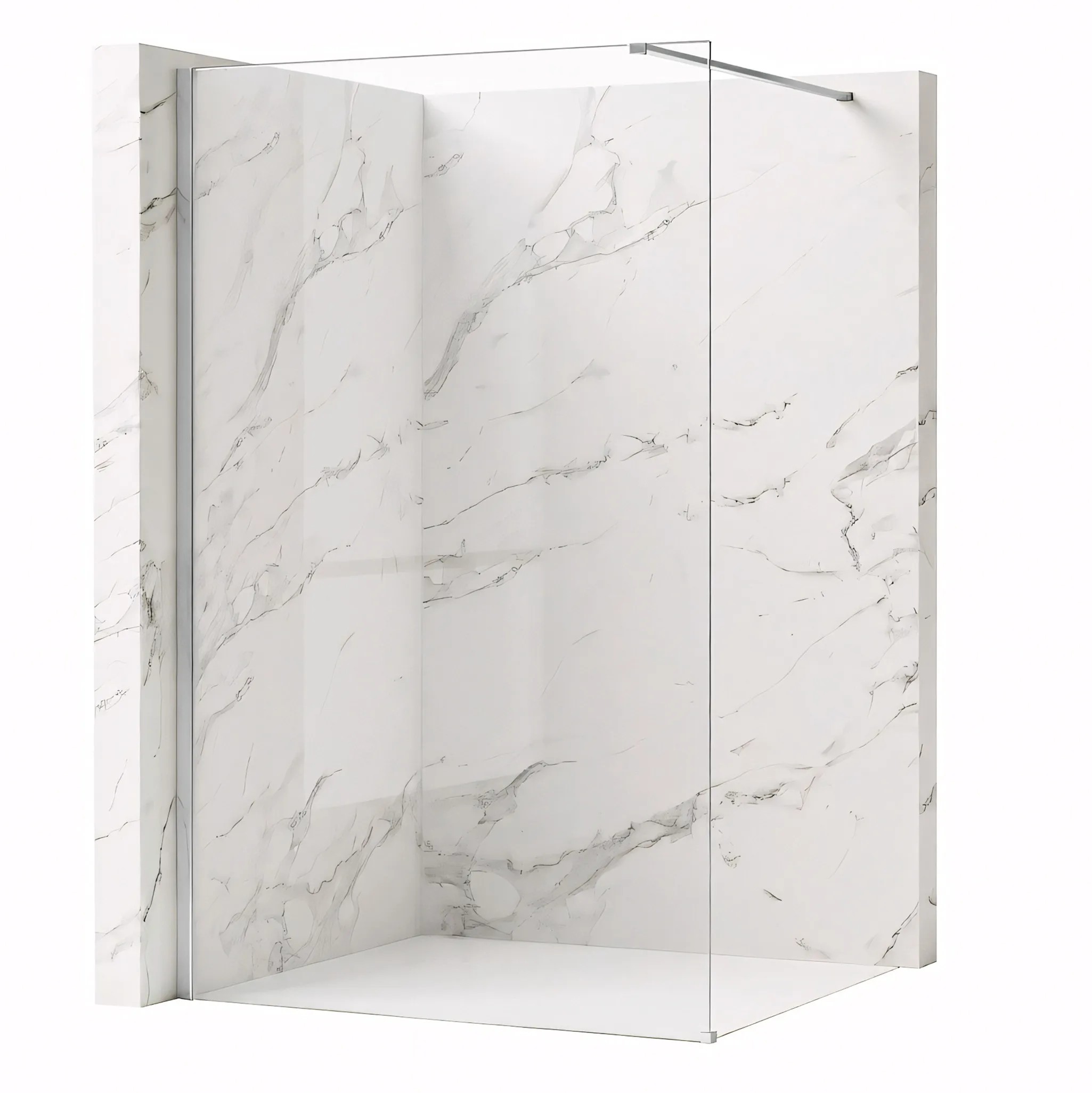 Dušo siena Rea Flexi Transparent / Chrome 130 aprašymas - Prekės nuotrauka