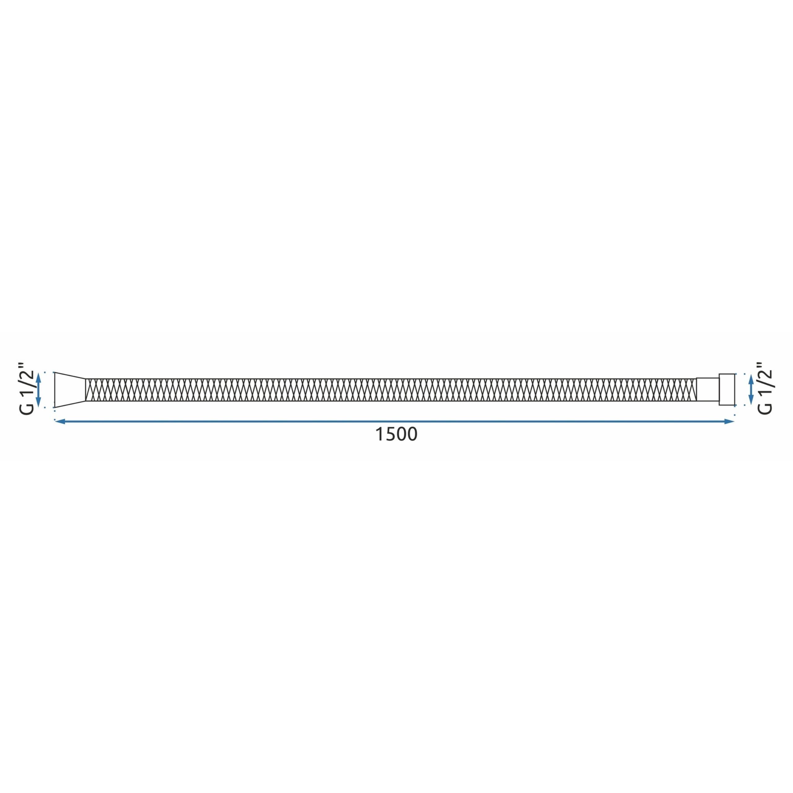 Dušo žarna Rea Chrome 150 cm aprašymas - Prekės nuotrauka