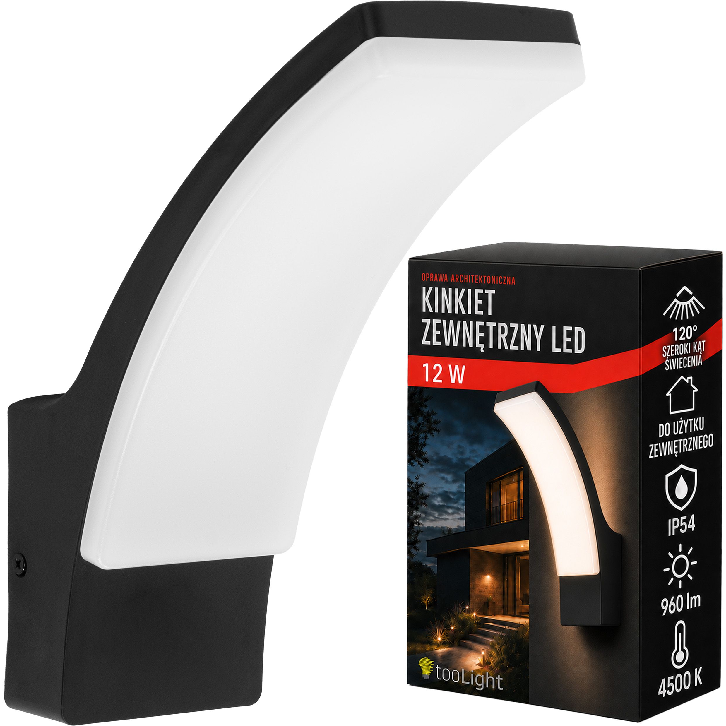 Toolight Fasado Led Sieninis Šviestuvas Jnh032-g Juodas aprašymas - Prekės nuotrauka