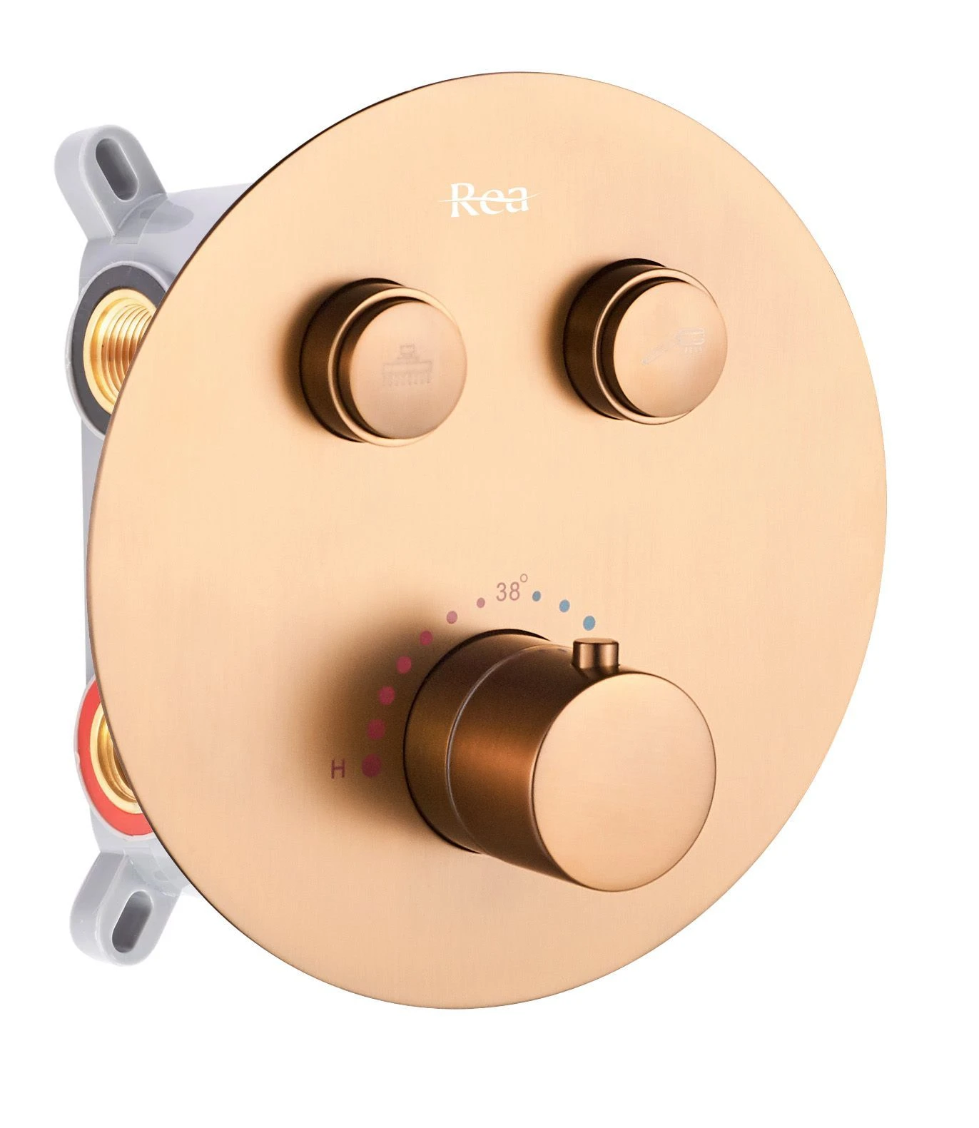 Įleidžiamas dušo komplektas Rea LUNGO COPPER BRUSH BOX aprašymas - Prekės nuotrauka