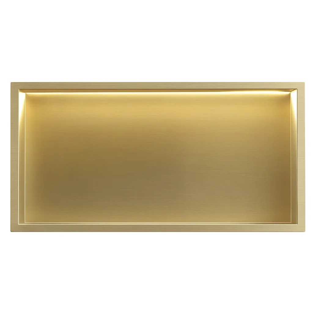 rea ĮMONTUOJAMA VONIOS LENTYNA LED 30x60 brush auksinis aprašymas - Prekės nuotrauka