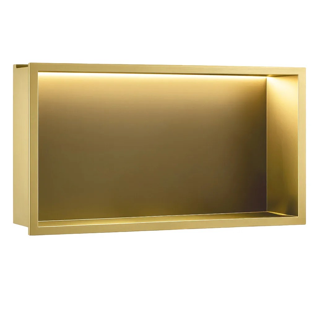 rea ĮMONTUOJAMA VONIOS LENTYNA LED 30x60 brush auksinis aprašymas - Prekės nuotrauka