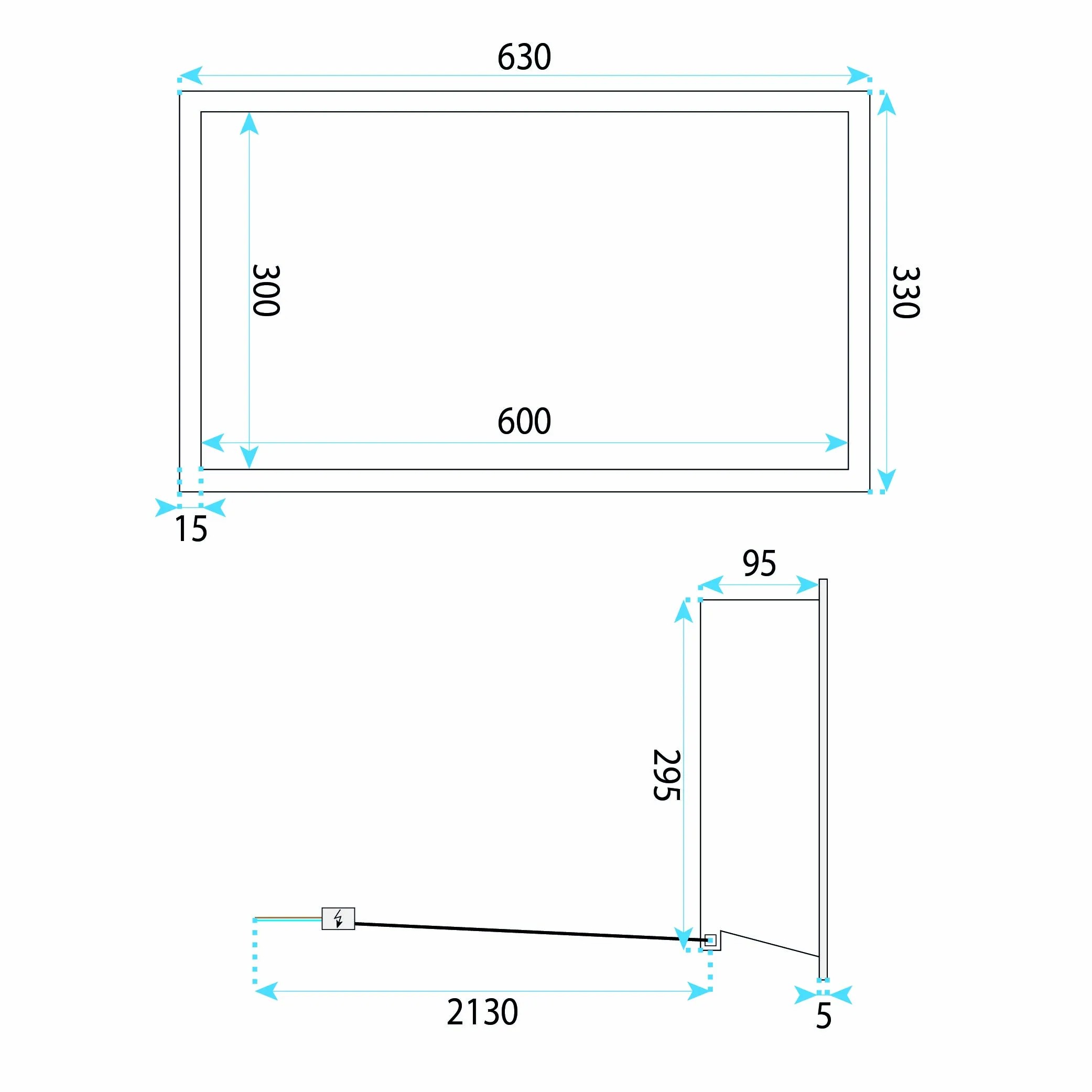 rea Įmontuojama Vonios Lentyna Led 30x60 Copper aprašymas - Prekės nuotrauka
