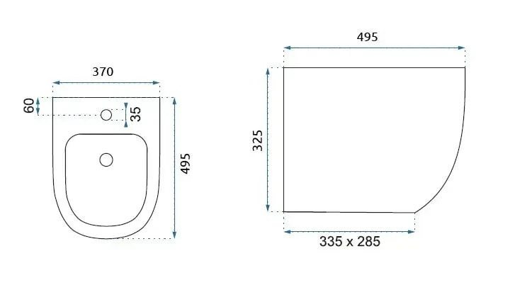 rea Klozetas WC Carlo Flat Mini Rimless + Bide Carlio Mini aprašymas - Prekės nuotrauka