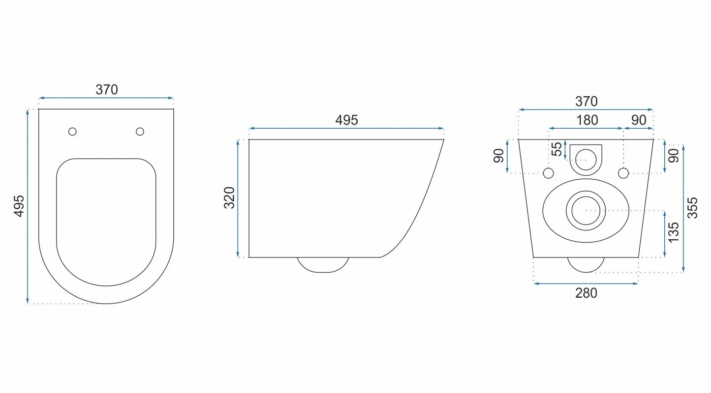 rea Klozetas WC Carlo Flat Mini Rimless + Bide Carlio Mini aprašymas - Prekės nuotrauka