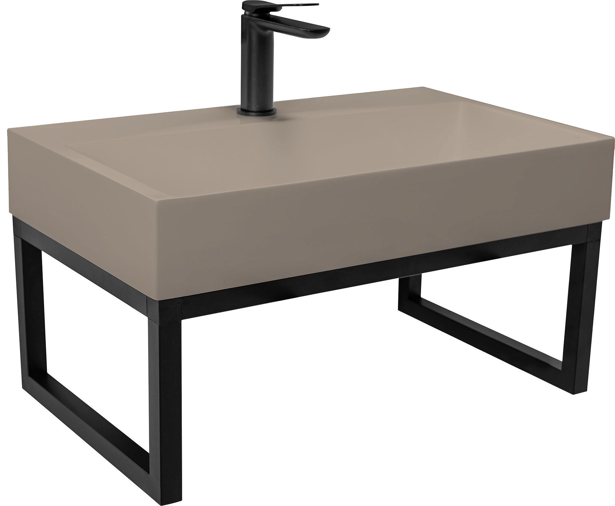 Konglomerato Praustuvas Rea Goya Taupe 70cm + Stovas aprašymas - Prekės nuotrauka