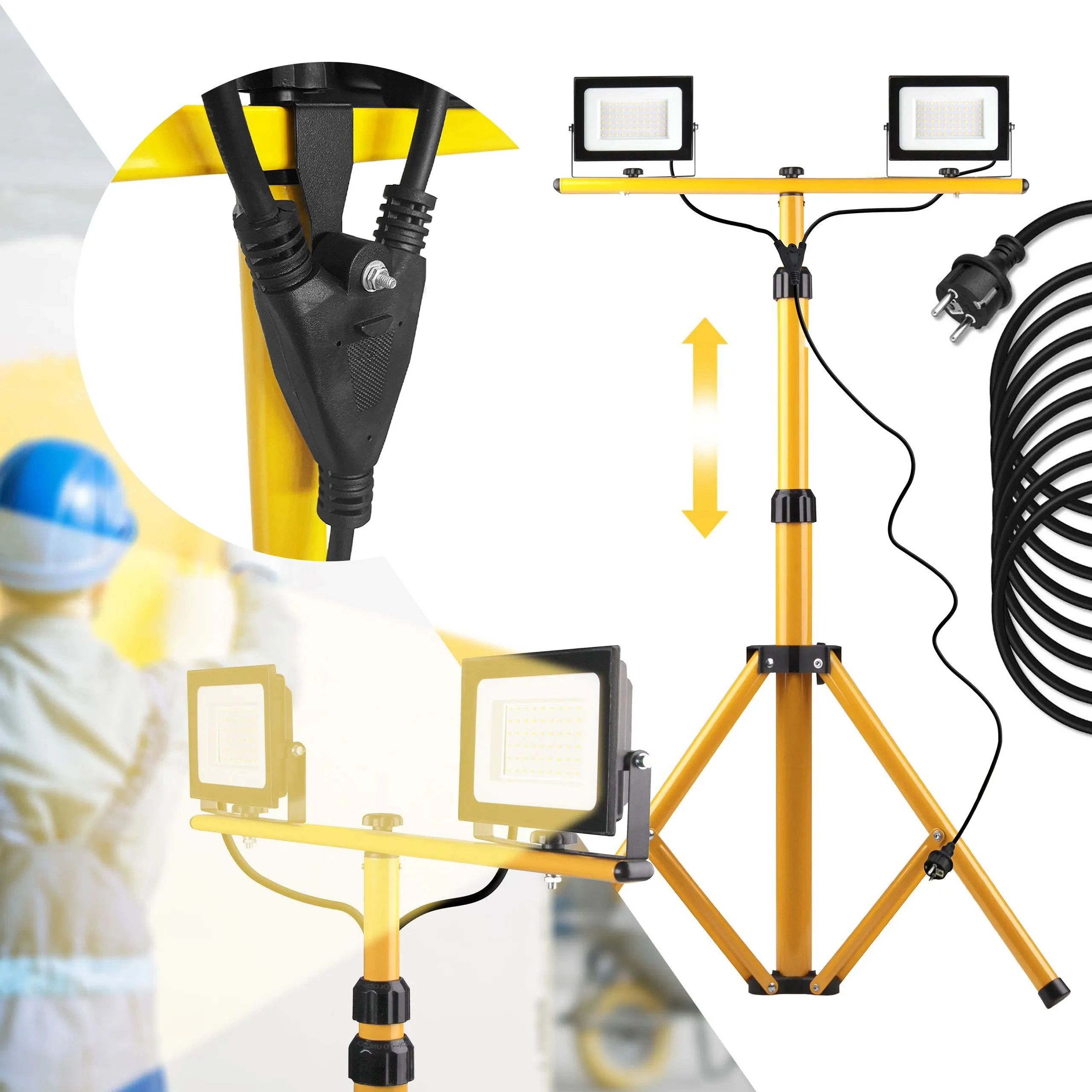 Lubinis šviestuvas Toolight Konstrukcijos LED halogenas ant 2x20W RSL001-20N stovo aprašymas - Prekės nuotrauka