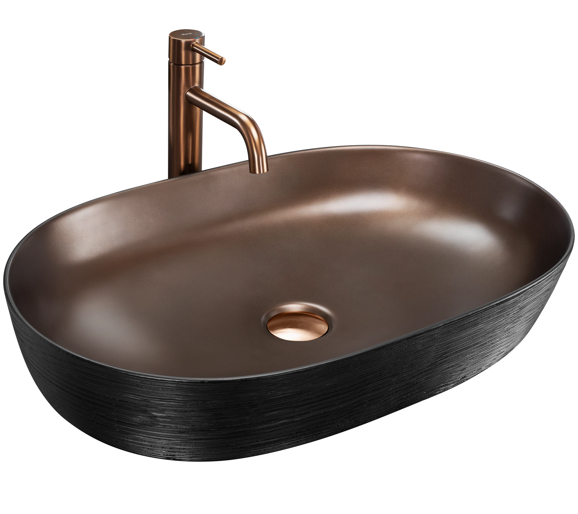Kriauklė keramikos Rea CLEO 61 Copper Bush / Juodas aprašymas - Prekės nuotrauka