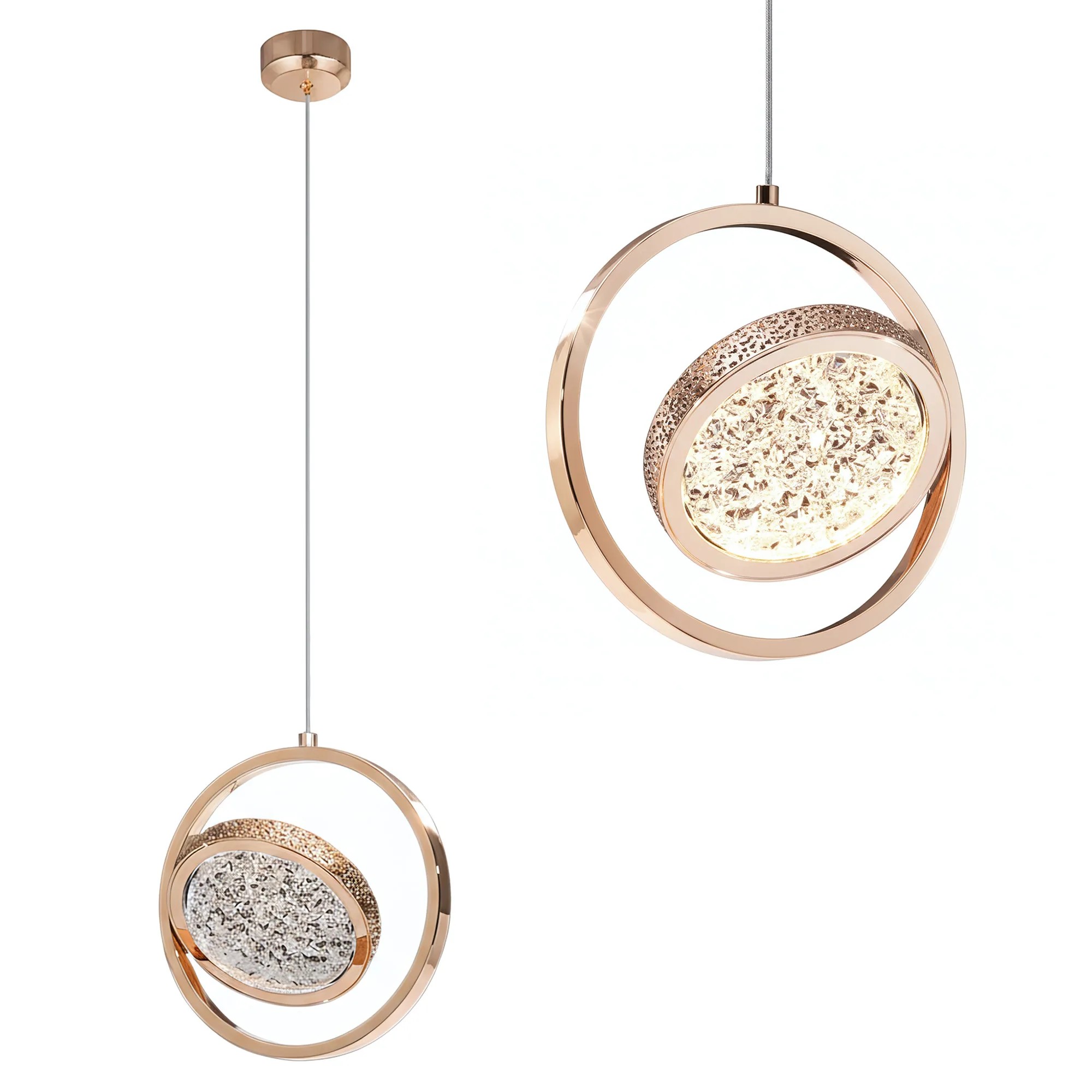 Toolight Krištolinis Pakabinamas Šviestuvas LHJ106-1CP LIGHT ROSE GOLD aprašymas - Prekės nuotrauka
