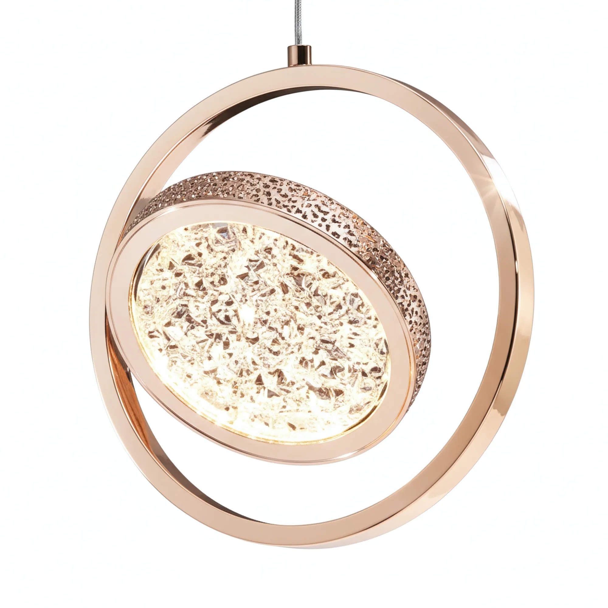 Toolight Krištolinis Pakabinamas Šviestuvas LHJ106-1CP LIGHT ROSE GOLD aprašymas - Prekės nuotrauka