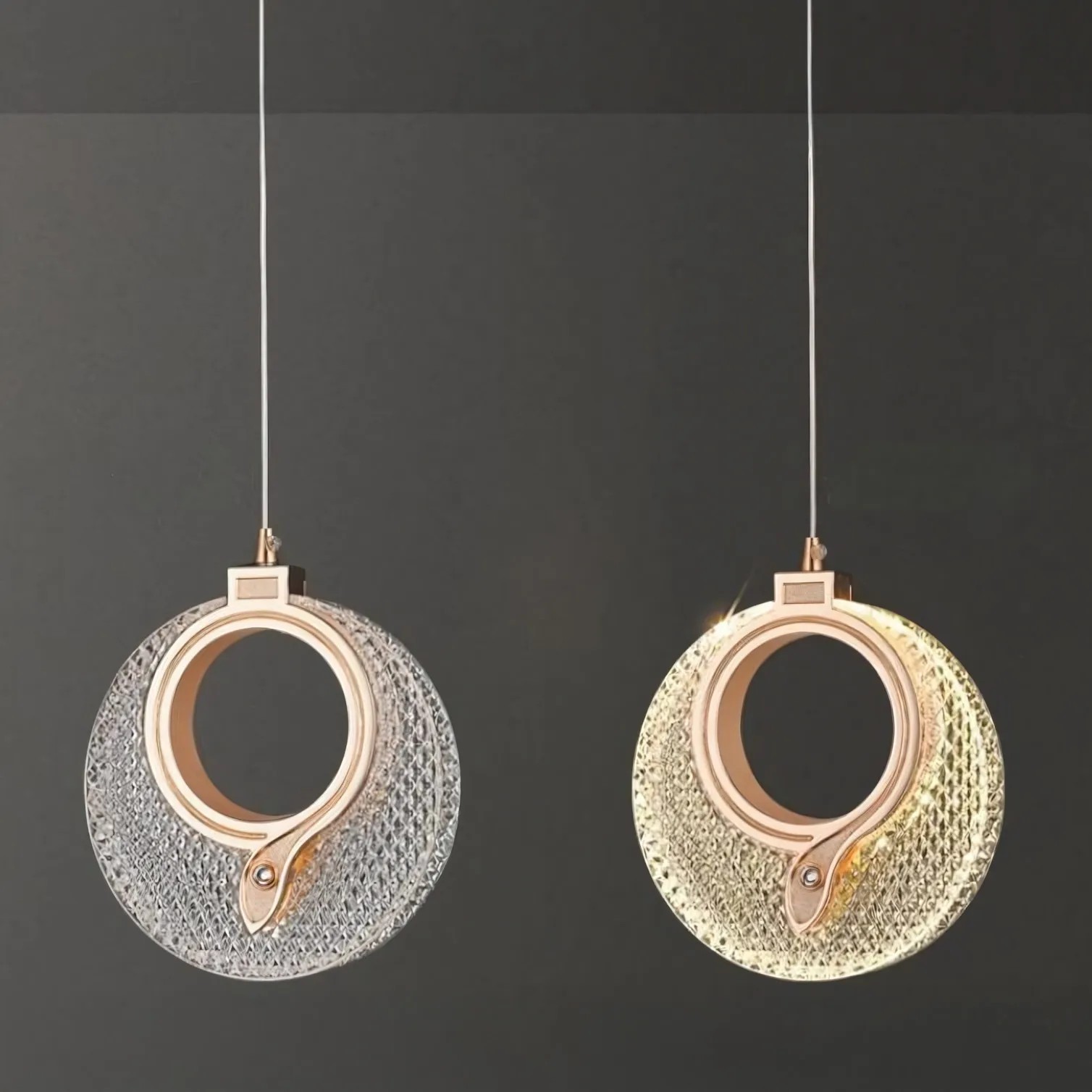 Toolight Krištolinis Pakabinamas Šviestuvas LHJ110-1CP LIGHT ROSE GOLD aprašymas - Prekės nuotrauka