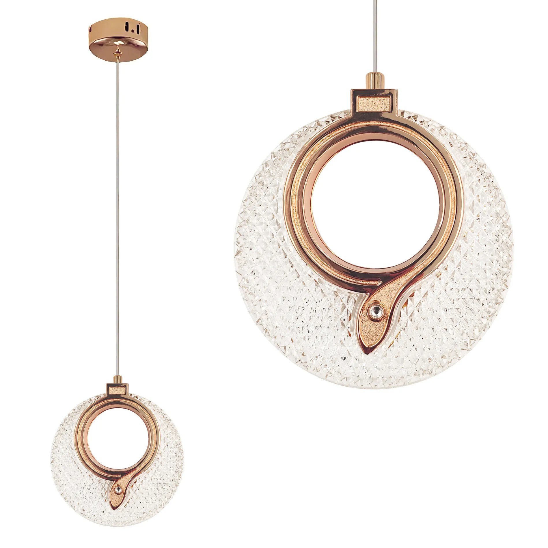 Toolight Krištolinis Pakabinamas Šviestuvas LHJ110-1CP LIGHT ROSE GOLD aprašymas - Prekės nuotrauka