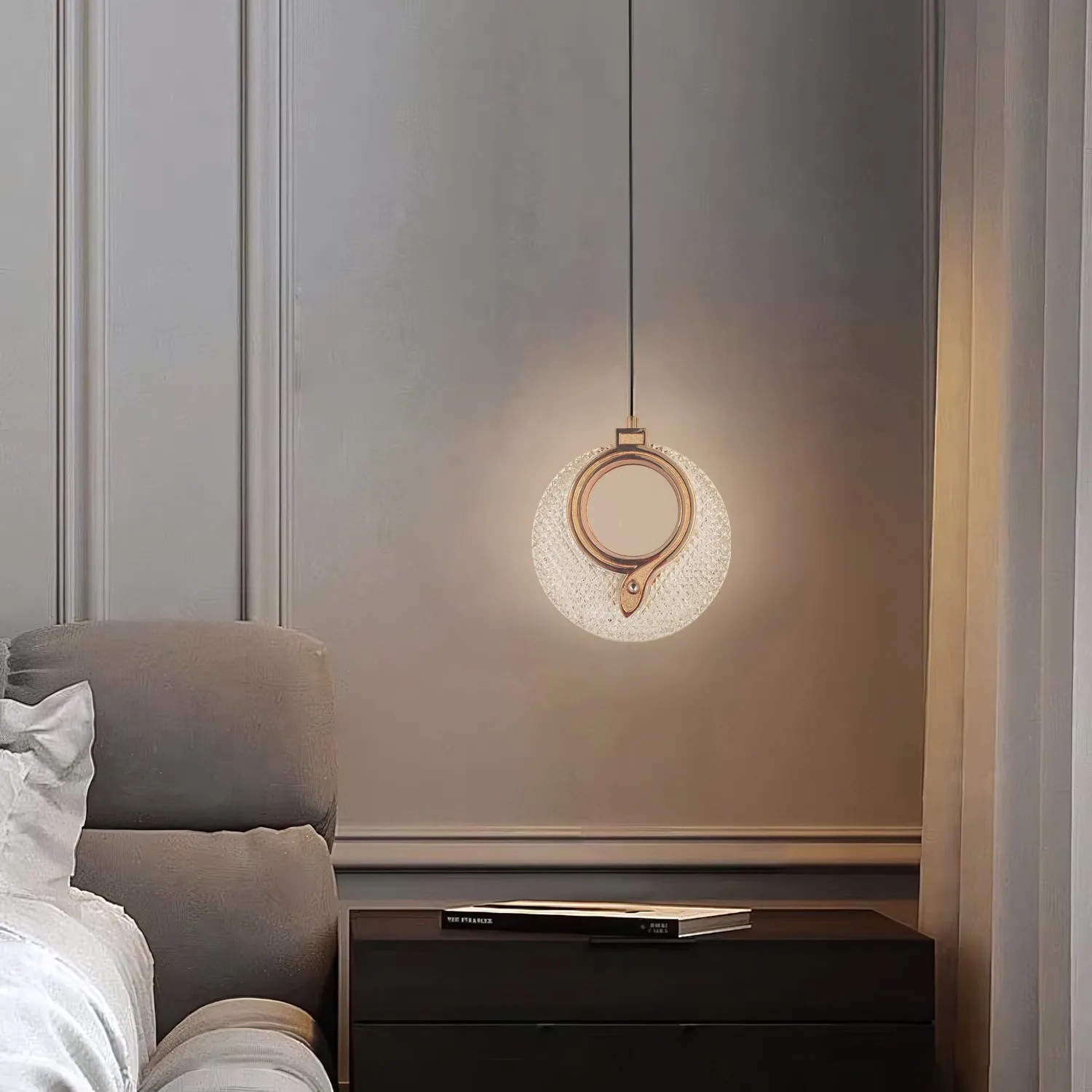 Toolight Krištolinis Pakabinamas Šviestuvas LHJ110-1CP LIGHT ROSE GOLD aprašymas - Prekės nuotrauka