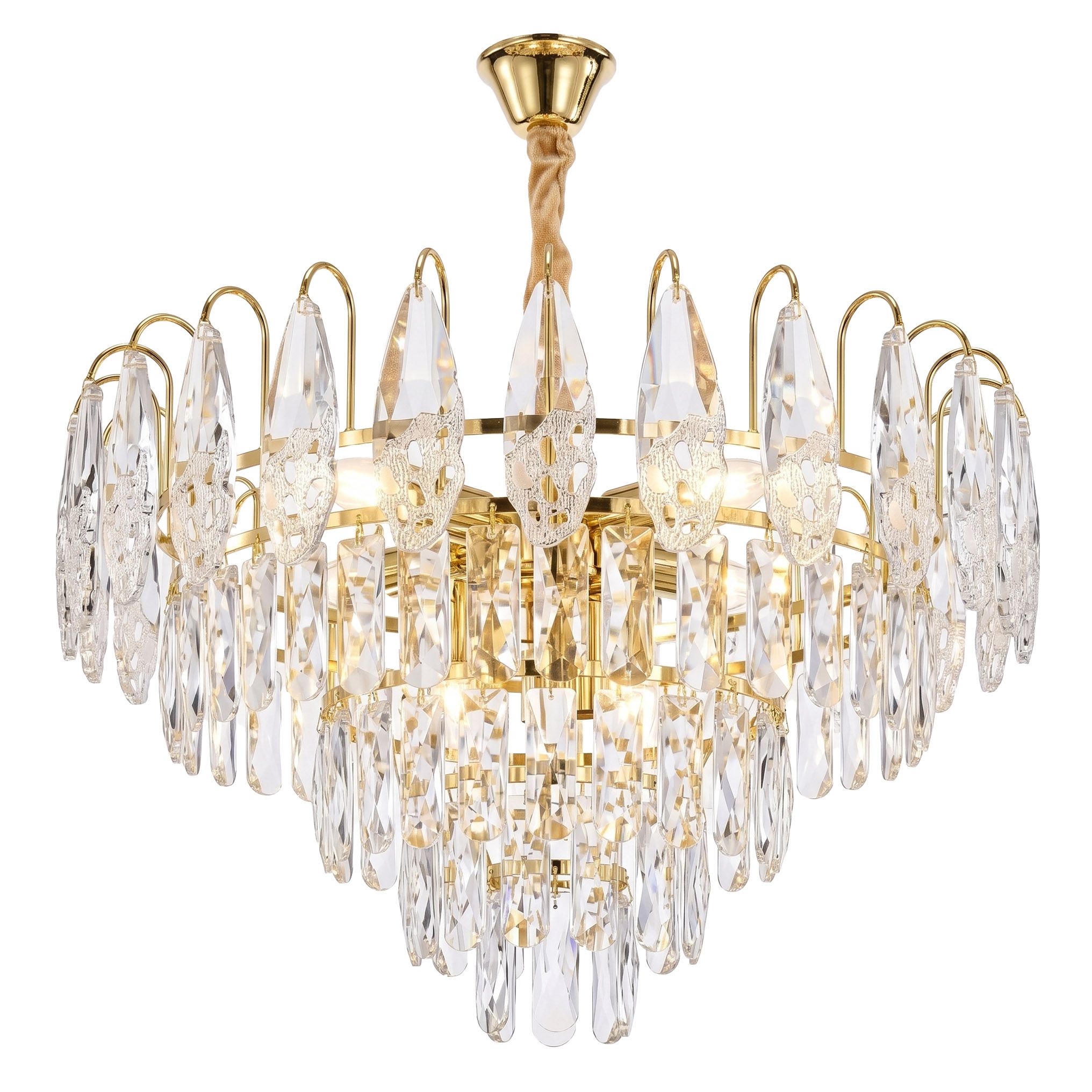 Toolight Krištolinis pakabinamas šviestuvas SWE080-CP 50cm GOLD aprašymas - Prekės nuotrauka