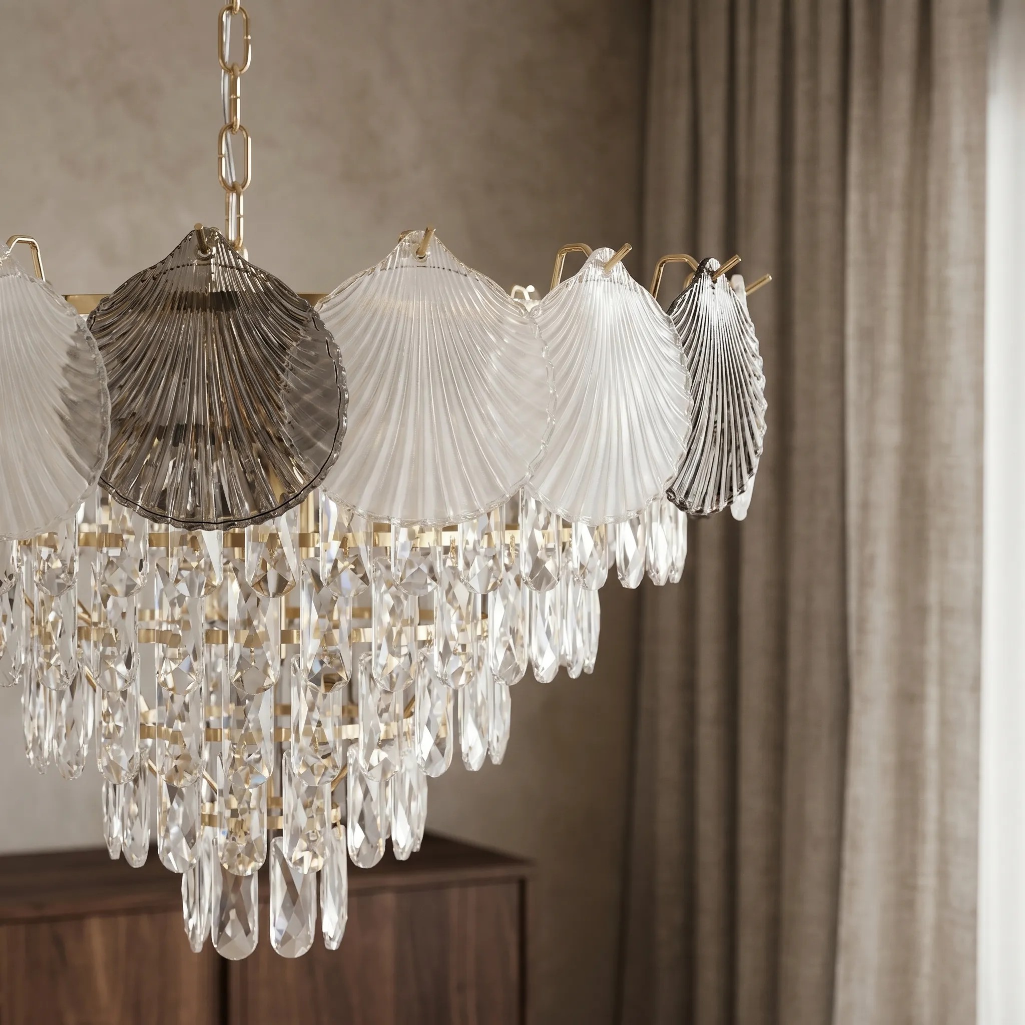 Toolight Krištolinis pakabinamas šviestuvas SWE084-CP 60cm GOLD aprašymas - Prekės nuotrauka