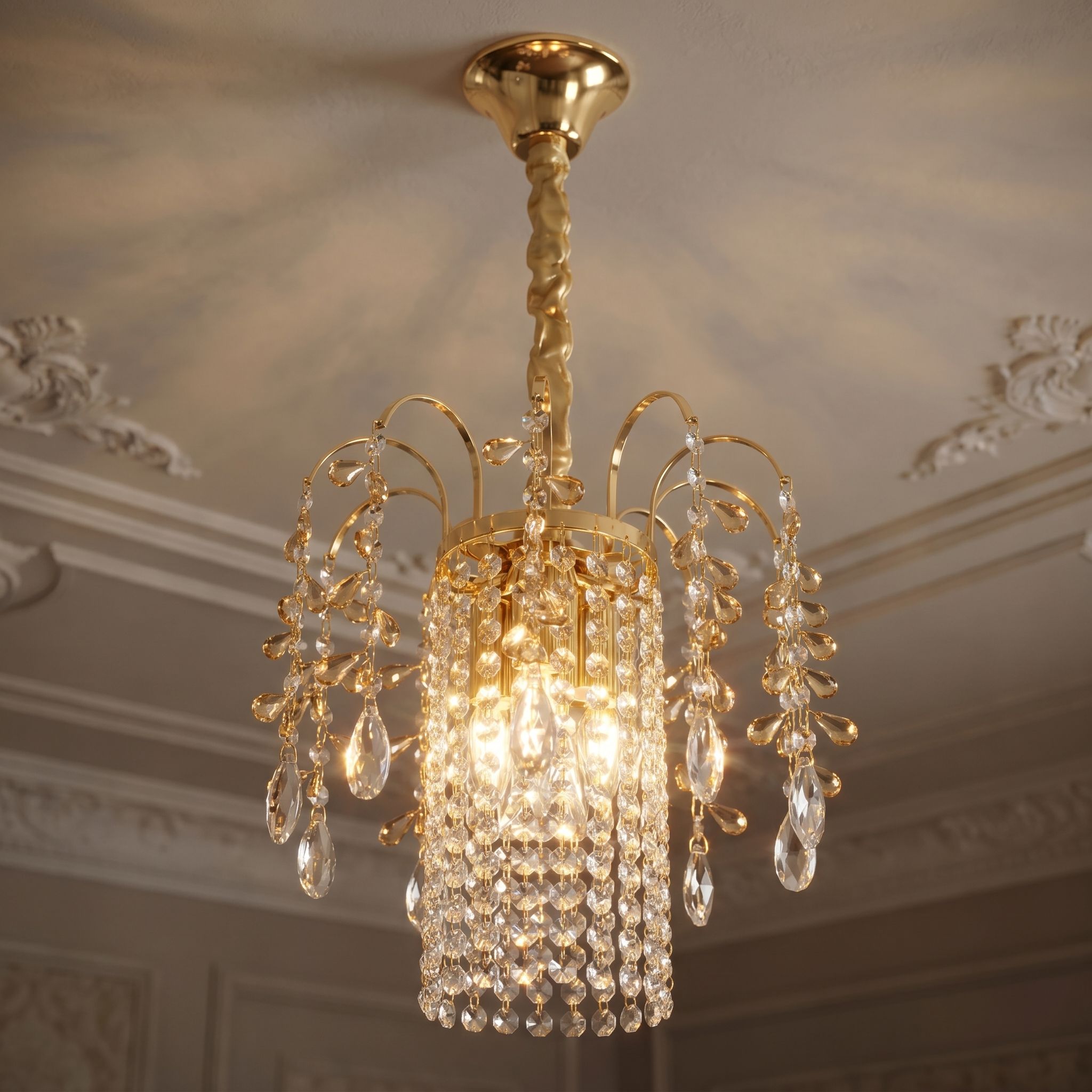 Toolight Krištolinis pakabinamas šviestuvas SWE090-CP 30cm GOLD aprašymas - Prekės nuotrauka