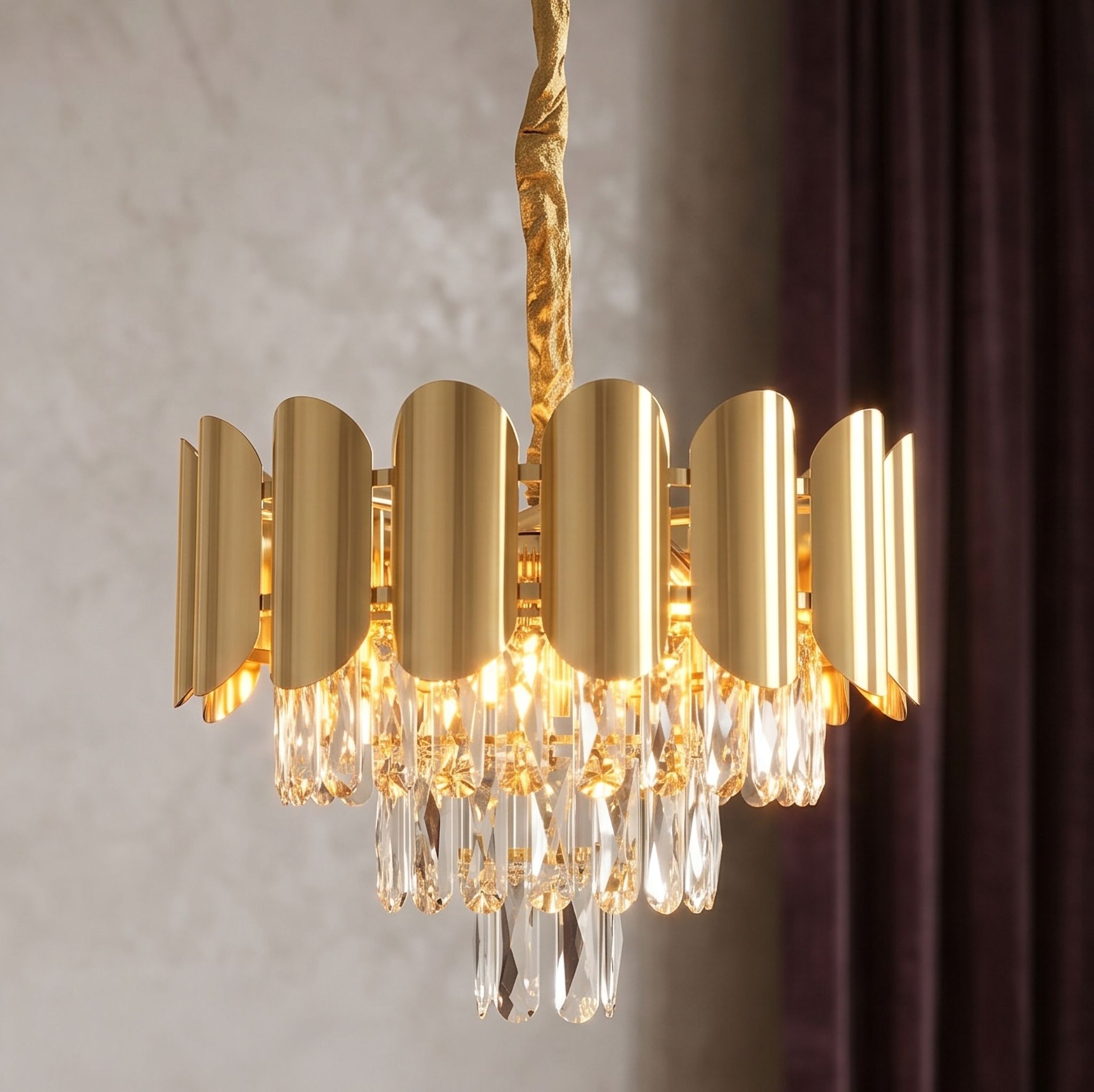 Toolight Krištolinis pakabinamas šviestuvas SWE099-CP 40cm GOLD aprašymas - Prekės nuotrauka