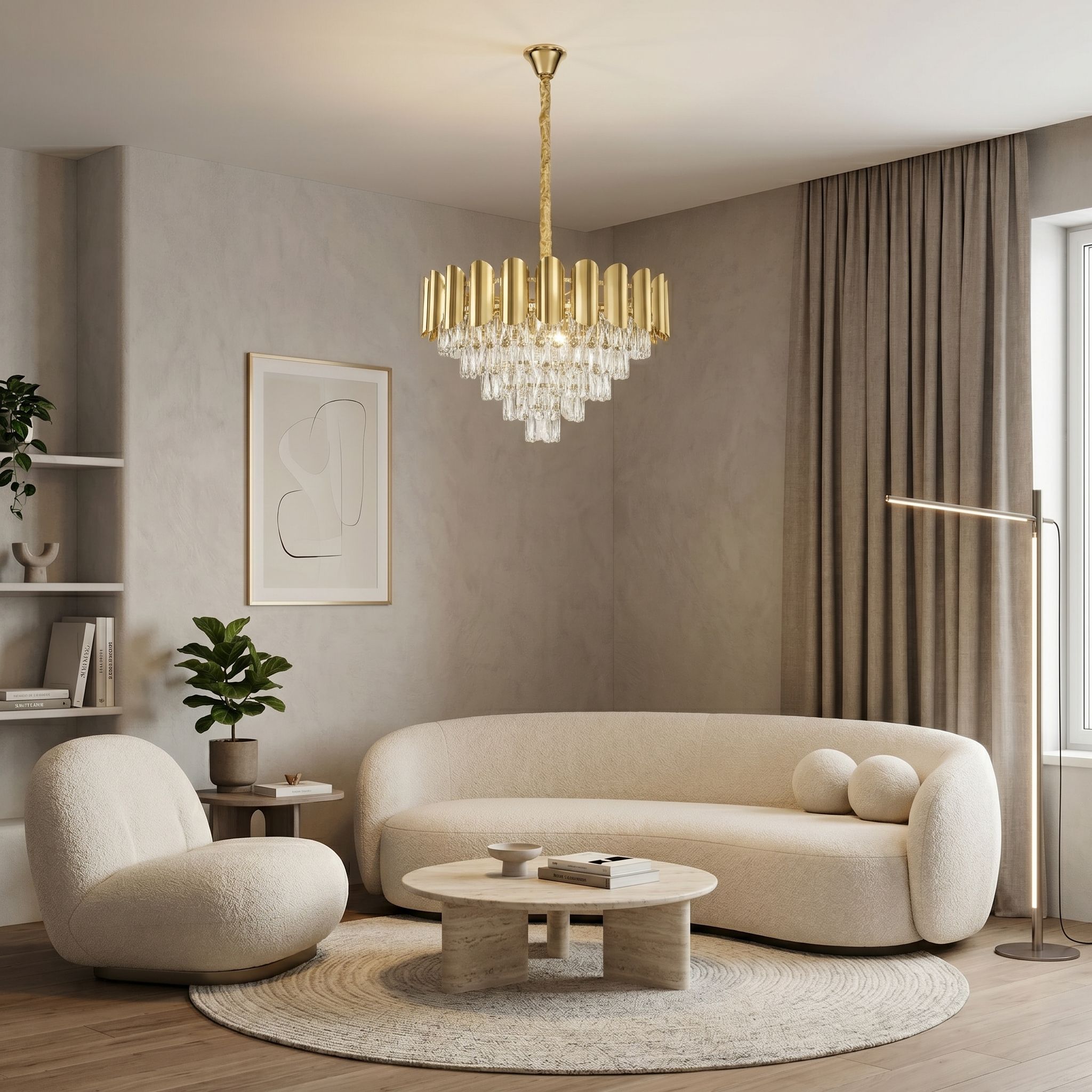 Toolight Krištolinis pakabinamas šviestuvas SWE100-CP 60cm GOLD aprašymas - Prekės nuotrauka