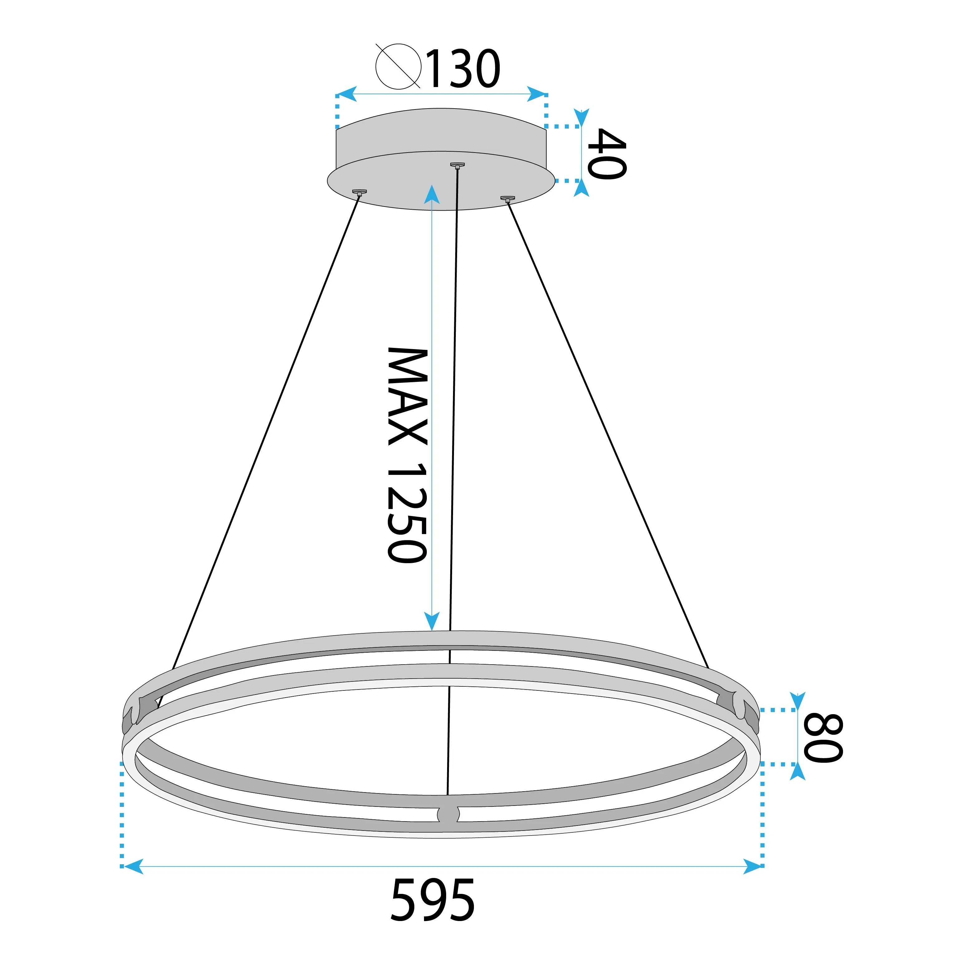 Pakabinamas šviestuvas Toolight Lampa wisząca LHJ015-CP 60 CM GOLD aprašymas - Prekės nuotrauka