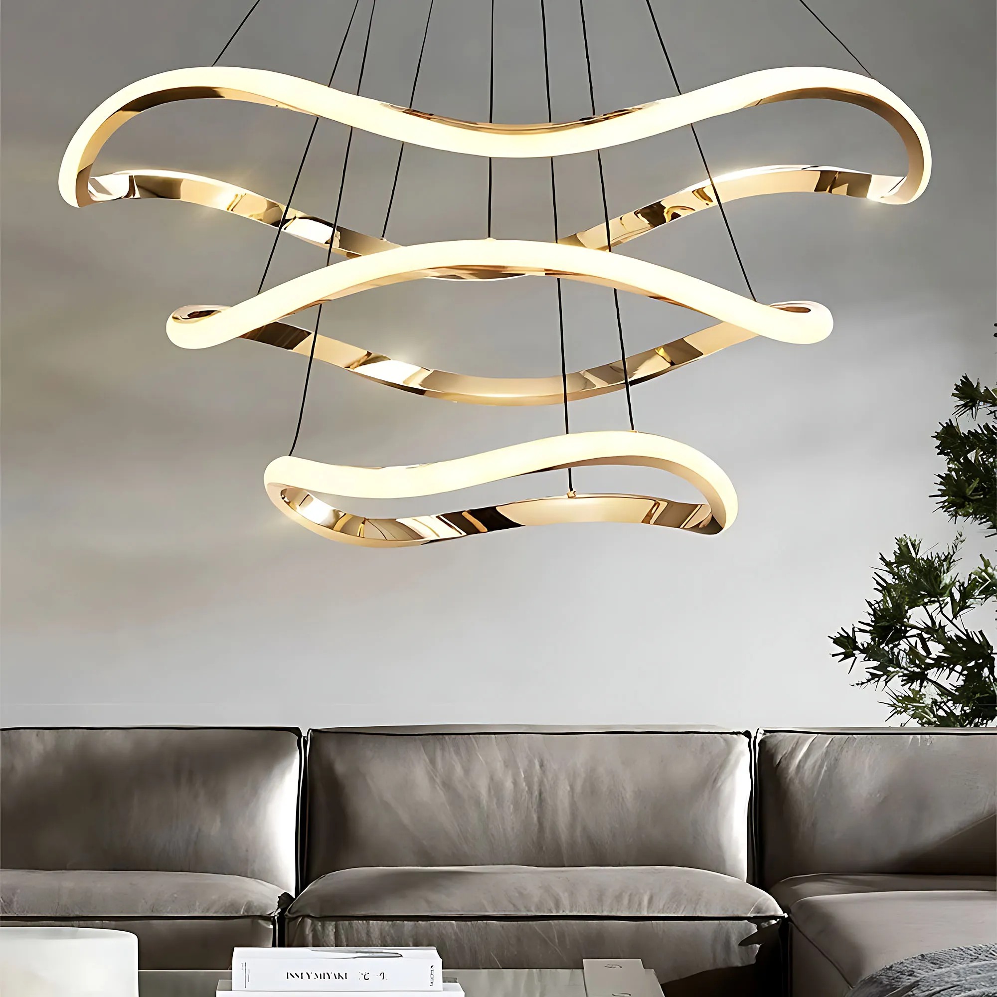 Pakabinamas šviestuvas Toolight Lampa wisząca LHJ018-CP3 GOLD aprašymas - Prekės nuotrauka
