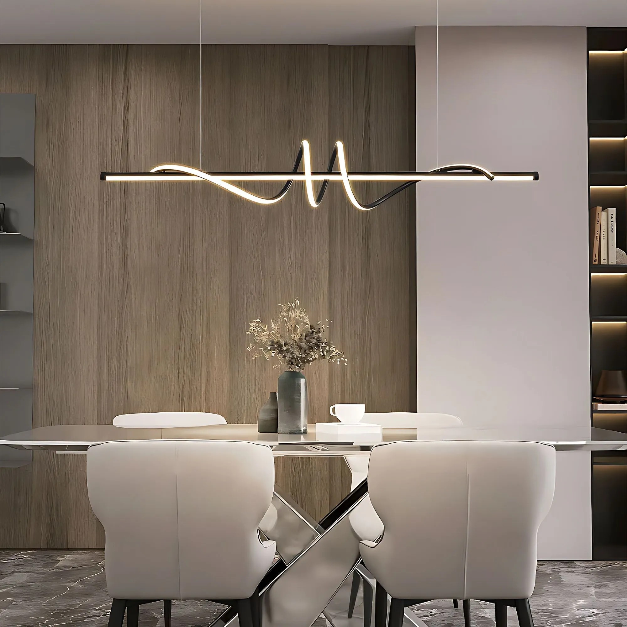 Pakabinamas šviestuvas Toolight Lampa wisząca LHJ023-CP 120 cm Juodas aprašymas - Prekės nuotrauka