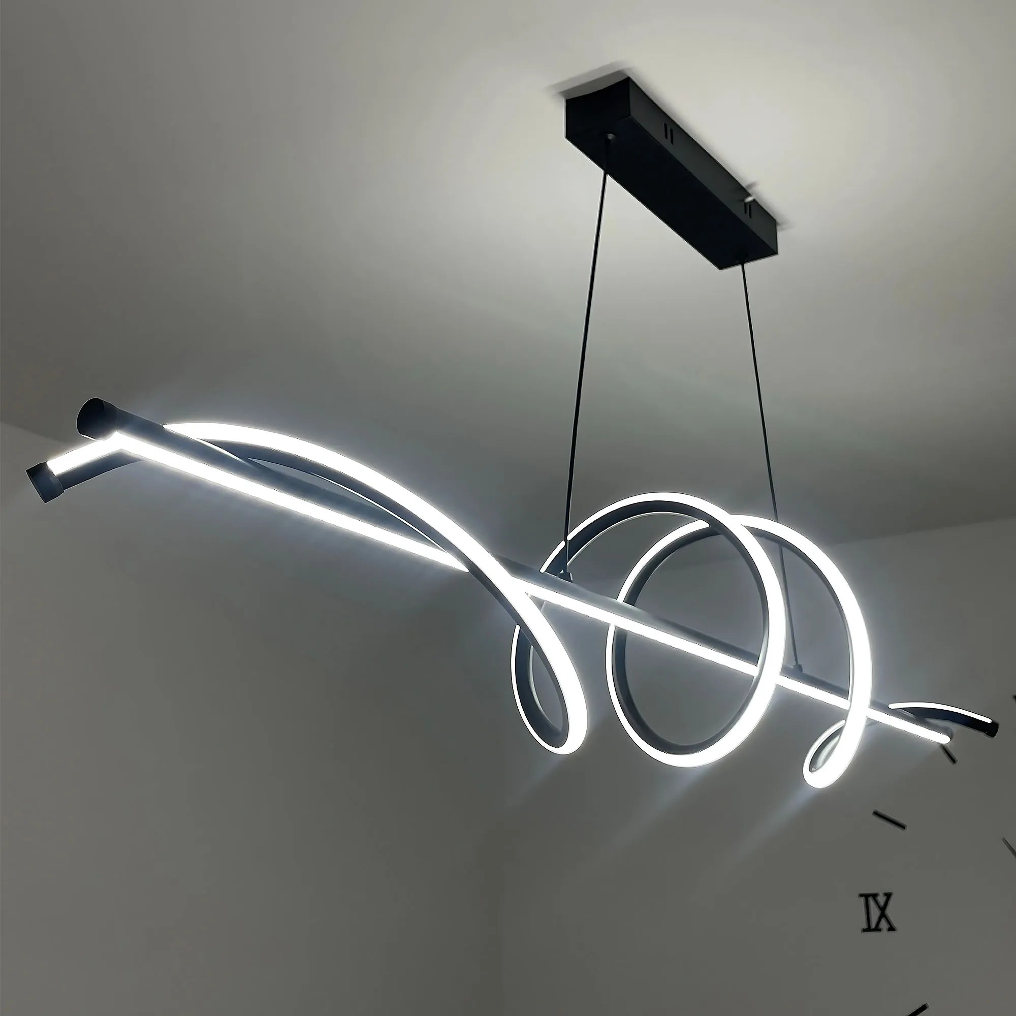 Pakabinamas šviestuvas Toolight Lampa wisząca LHJ023-CP 120 cm Juodas aprašymas - Prekės nuotrauka