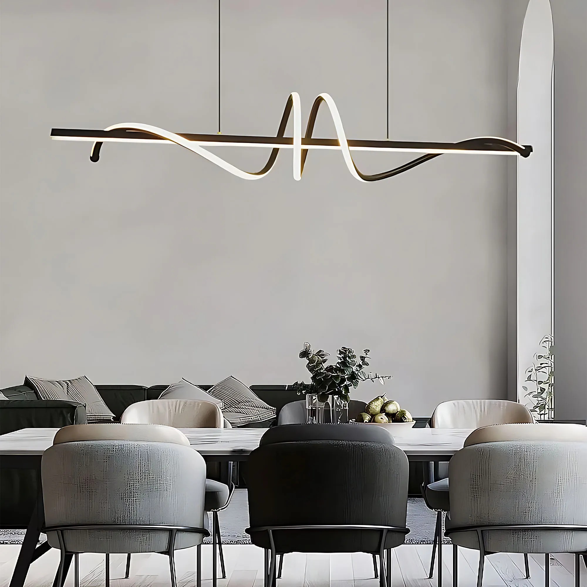 Pakabinamas šviestuvas Toolight Lampa wisząca LHJ023-CP 120 cm Juodas aprašymas - Prekės nuotrauka