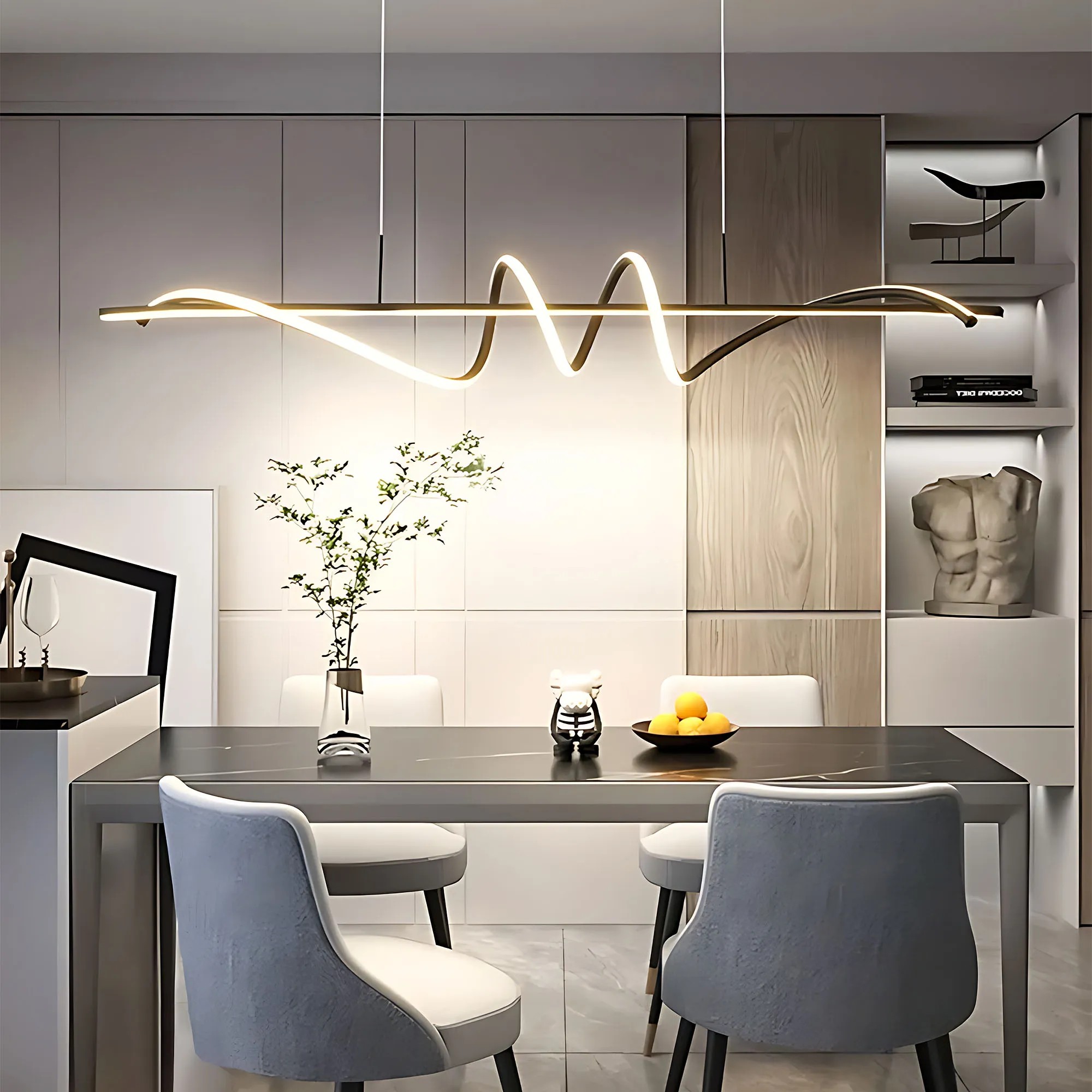 Pakabinamas šviestuvas Toolight Lampa wisząca LHJ023-CP 120 cm Juodas aprašymas - Prekės nuotrauka