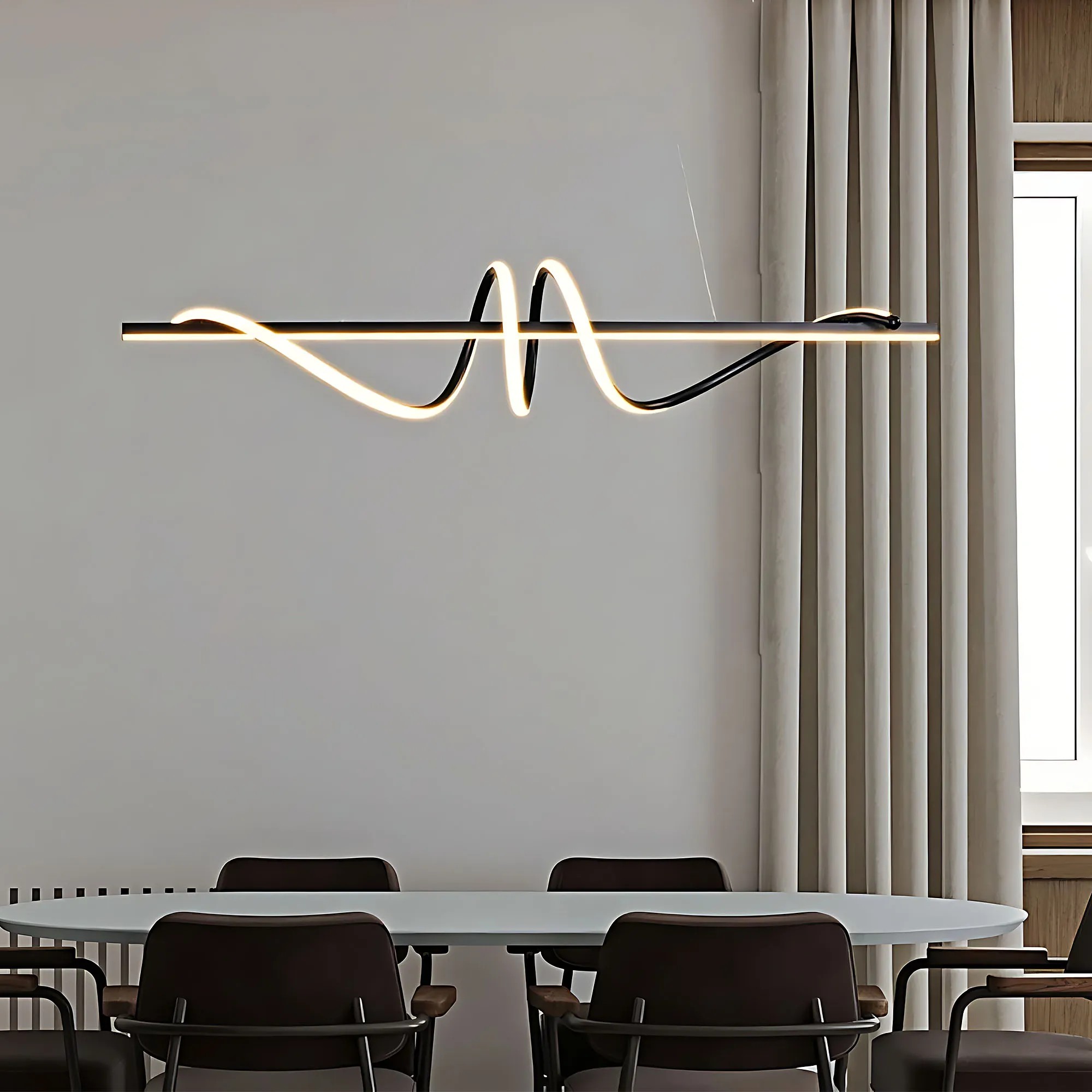 Pakabinamas šviestuvas Toolight Lampa wisząca LHJ023-CP 120 cm Juodas aprašymas - Prekės nuotrauka