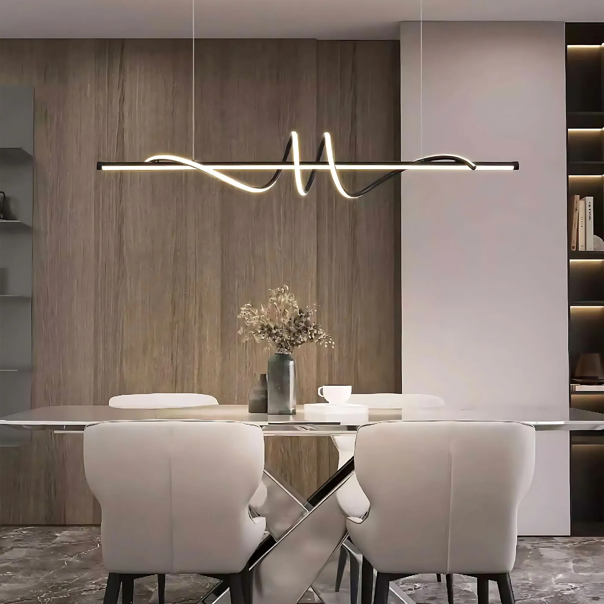 Pakabinamas šviestuvas Toolight Lampa wisząca LHJ023-CP 120 cm Juodas aprašymas - Prekės nuotrauka
