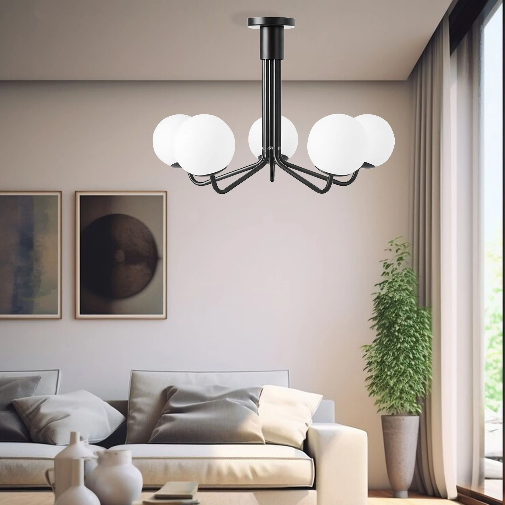 Lubinis šviestuvas Toolight LAMPA WISZĄCA SUFITOWA Juoda APP1578-5C aprašymas - Prekės nuotrauka