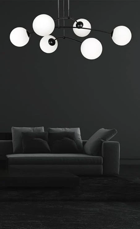 Lubinis šviestuvas Toolight LAMPA WISZĄCA SUFITOWA JUODA MAT APP1576-6C aprašymas - Prekės nuotrauka
