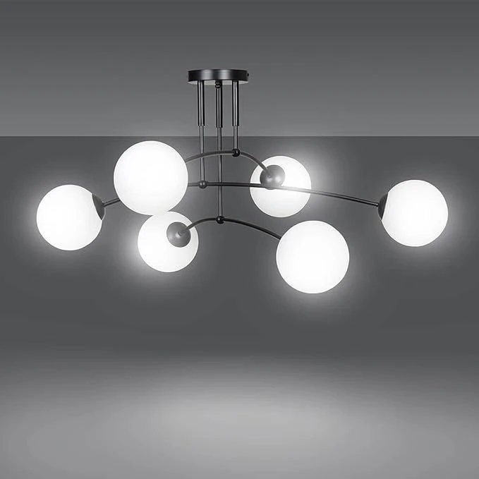Lubinis šviestuvas Toolight LAMPA WISZĄCA SUFITOWA JUODA MAT APP1576-6C aprašymas - Prekės nuotrauka